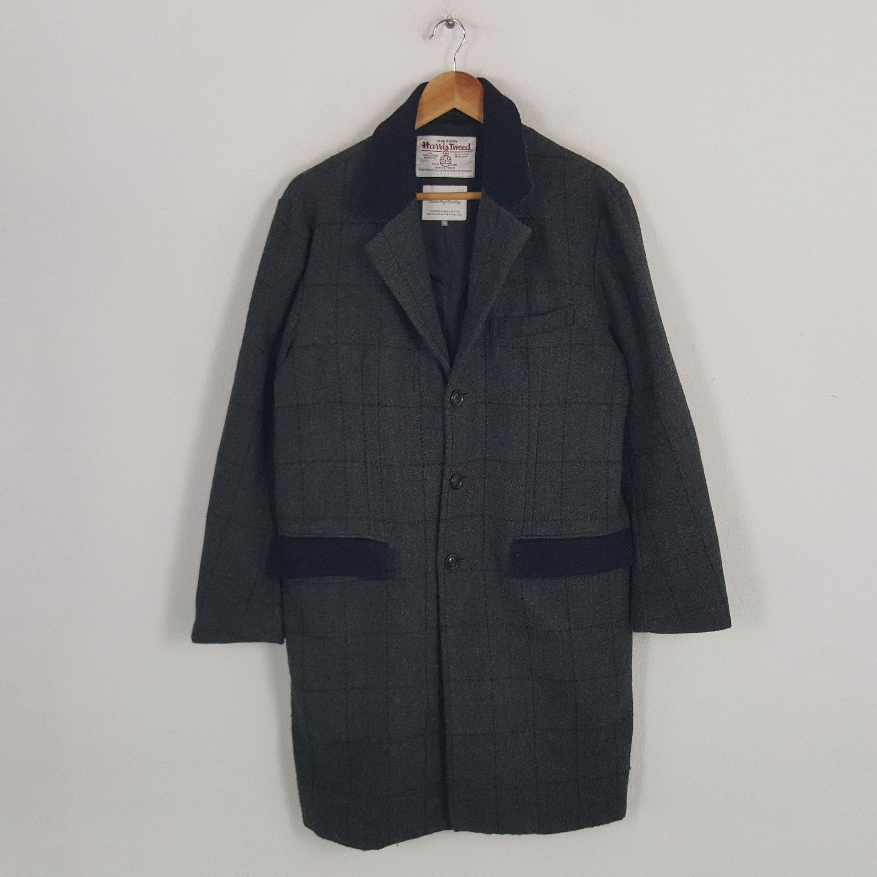 Harris Tweed × Vintage Vintage Harris Tweed Designer Brand Trench Coat Jacket Size US M / EU 48-50 / 2 - 1 Thumbnail