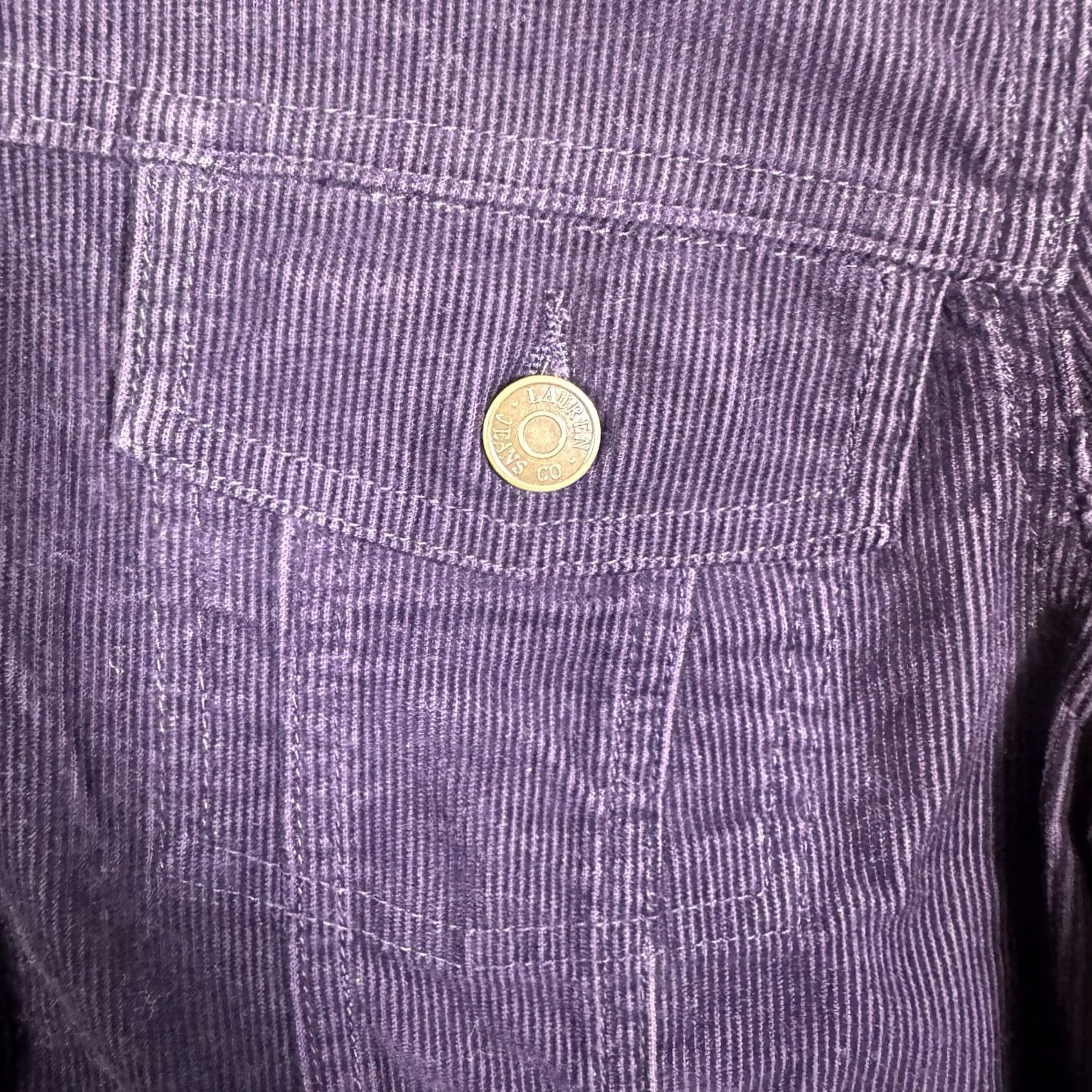 Polo Ralph Lauren VINTAGE Polo Ralph Lauren Jacket Womens M Corduroy Trucker Purple 90s USA Button Long Sleeve Short Coat/Outerwear Size 32" / US 10 / IT 46 - 5 Thumbnail