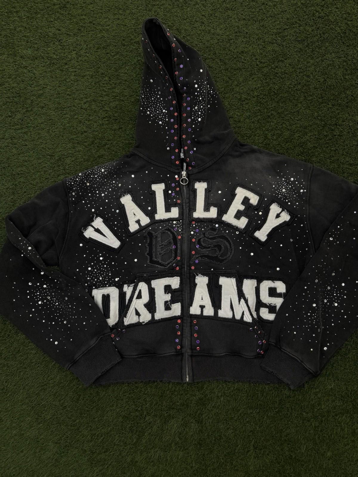 Vale Valley Hoodie Stone Zip Up Black Crystals Size Large (NEW) Size US L / EU 52-54 / 3 - 1 Thumbnail