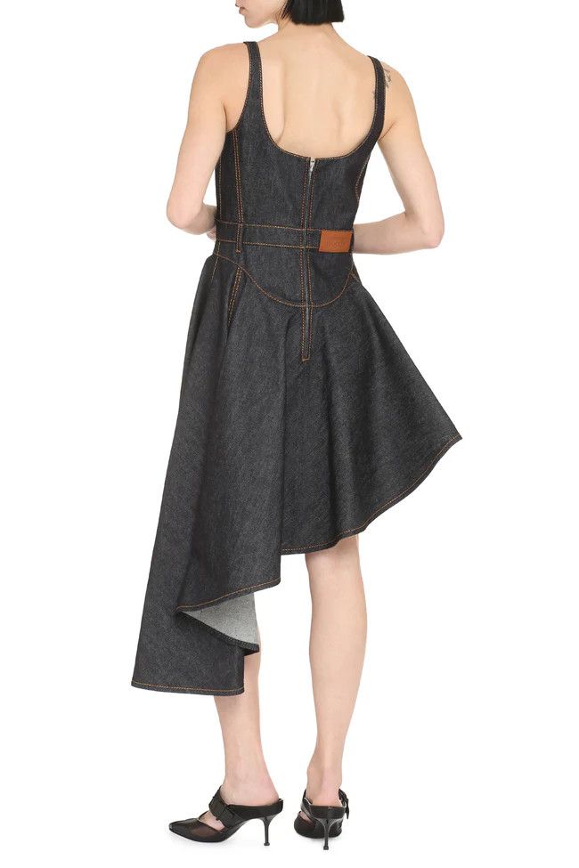Alexander McQueen o1y0325 Denim Mini Dress in Blue Size S / US 4 / IT 40 - 4 Thumbnail