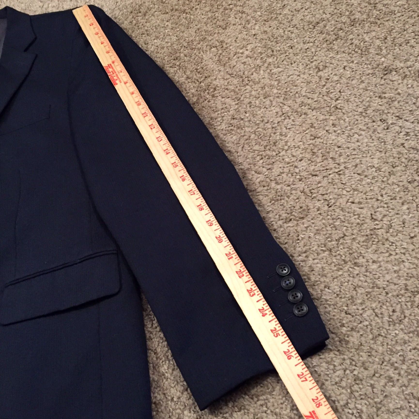 Haggar Haggar Blazer Mens 42L Blue Striped Two Button Double Vented Polyester Jacket Coat Long Notch Lapel Singles Size 42R - 3 Thumbnail