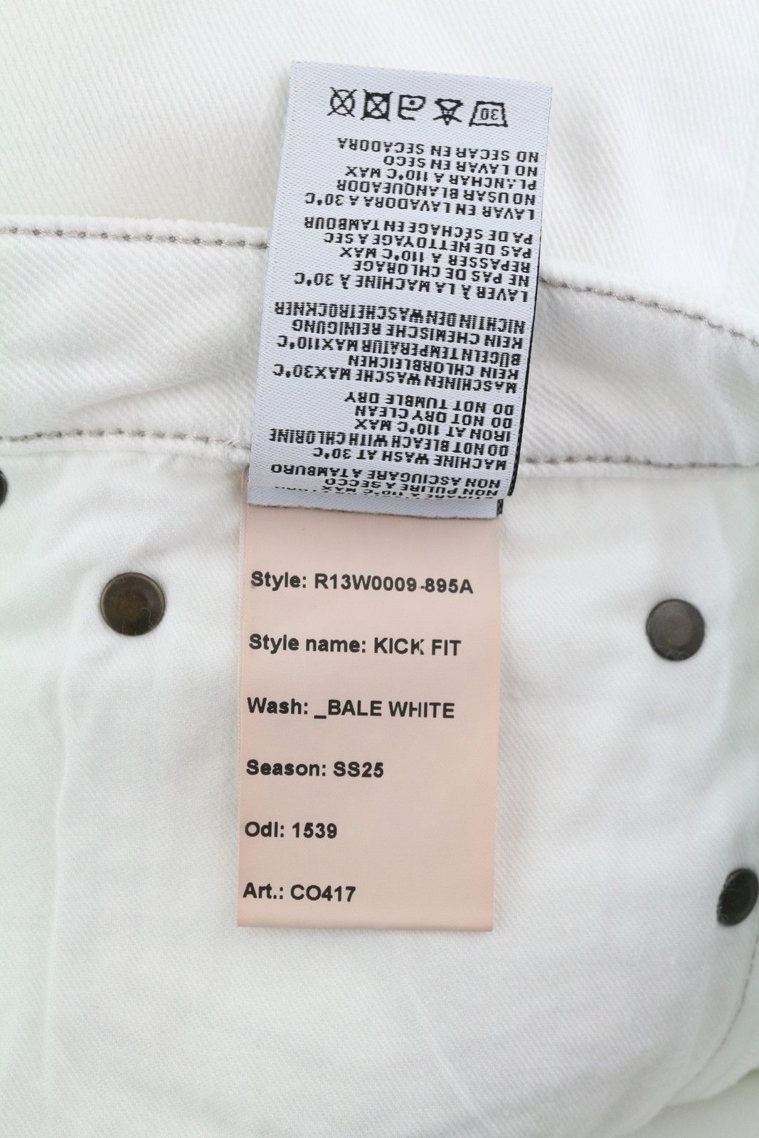 R13 KICK 29 Zip Fly Bale White Bootcut Ankle Jeans 84469 Size 29" - 10 Thumbnail