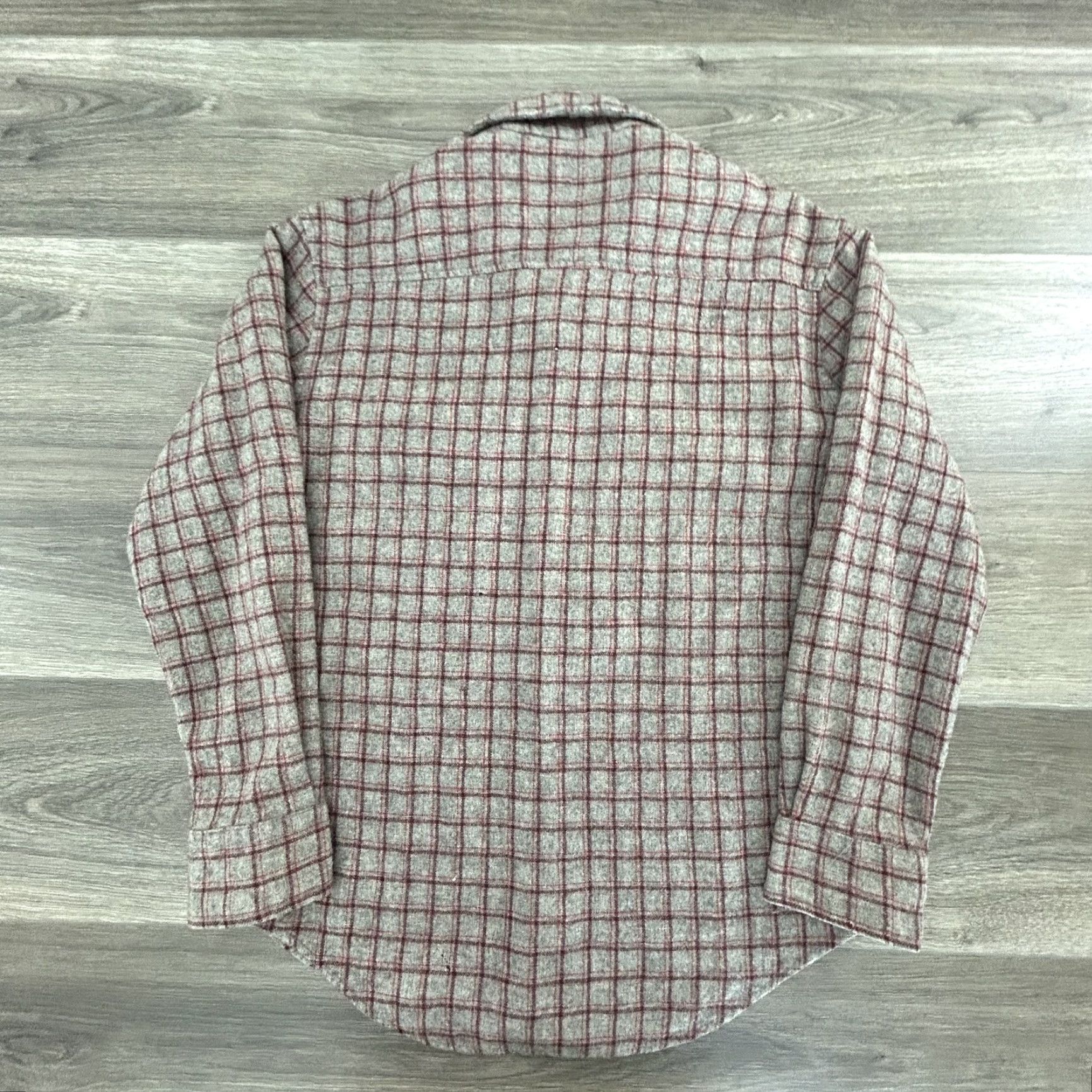Vintage VINTAGE Briggs Shacket Mens M Wool Blend Plaid Button-Up Shirt Korea 80s Gray Red Lined 90s Workwear Collection Size US M / EU 48-50 / 2 - 7 Thumbnail