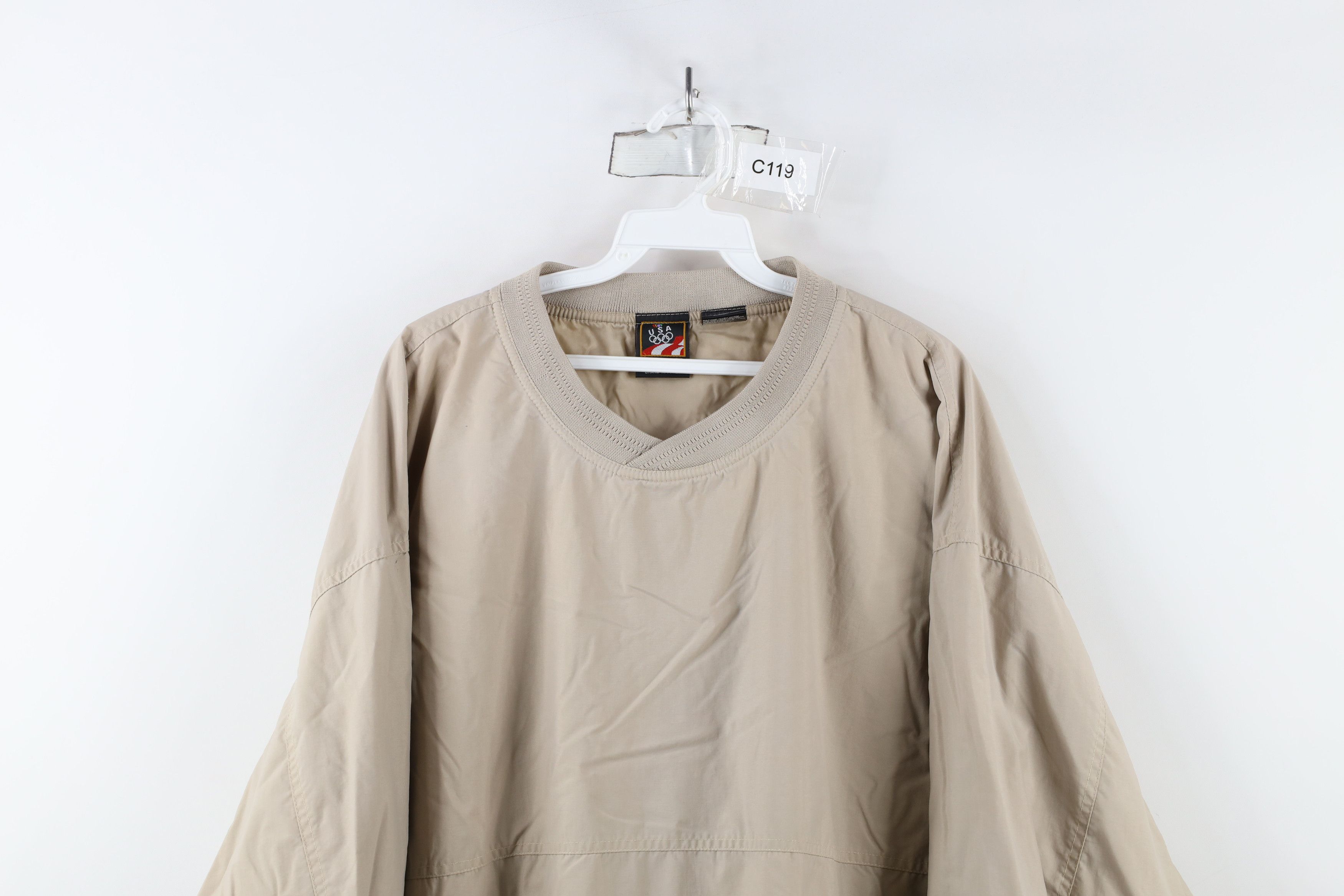 Vintage Vintage 90s USA Olympics Pullover Windbreaker Jacket Beige Size US XL / EU 56 / 4 - 2 Thumbnail