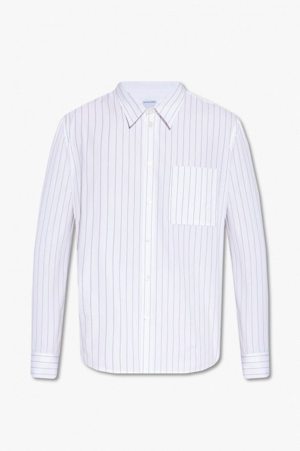 Bottega Veneta o1loc1c0824 714030 Cotton Pinstripe Shirt in White Size US S / EU 44-46 / 1 - 1 Thumbnail