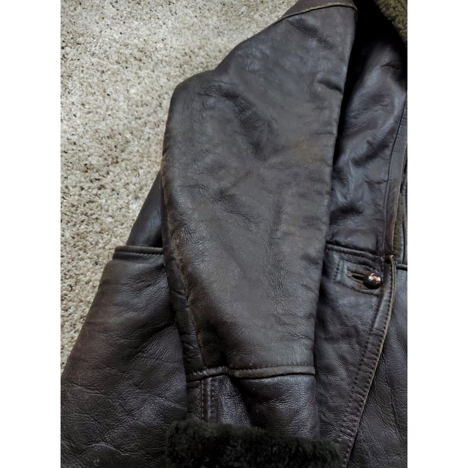 Andrew Marc VINTAGE Andrew Marc Coat Womens Long Button Up Brown Fur Lining Leather Overcoat 90s Medium Casual Mens? Women Size M / US 6-8 / IT 42-44 - 3 Thumbnail