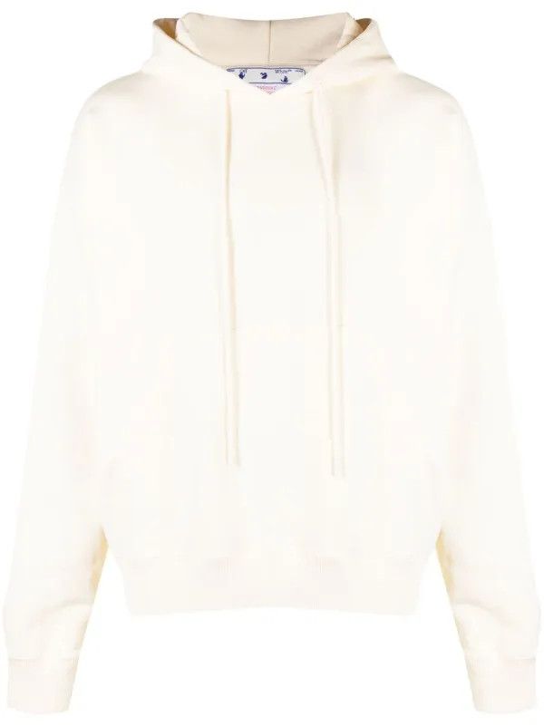 Off-White o1gr1nt0425 Glossy Logo Over Skate Hoodie in Ivory Size US XS / EU 42 / 0 - 1 Thumbnail
