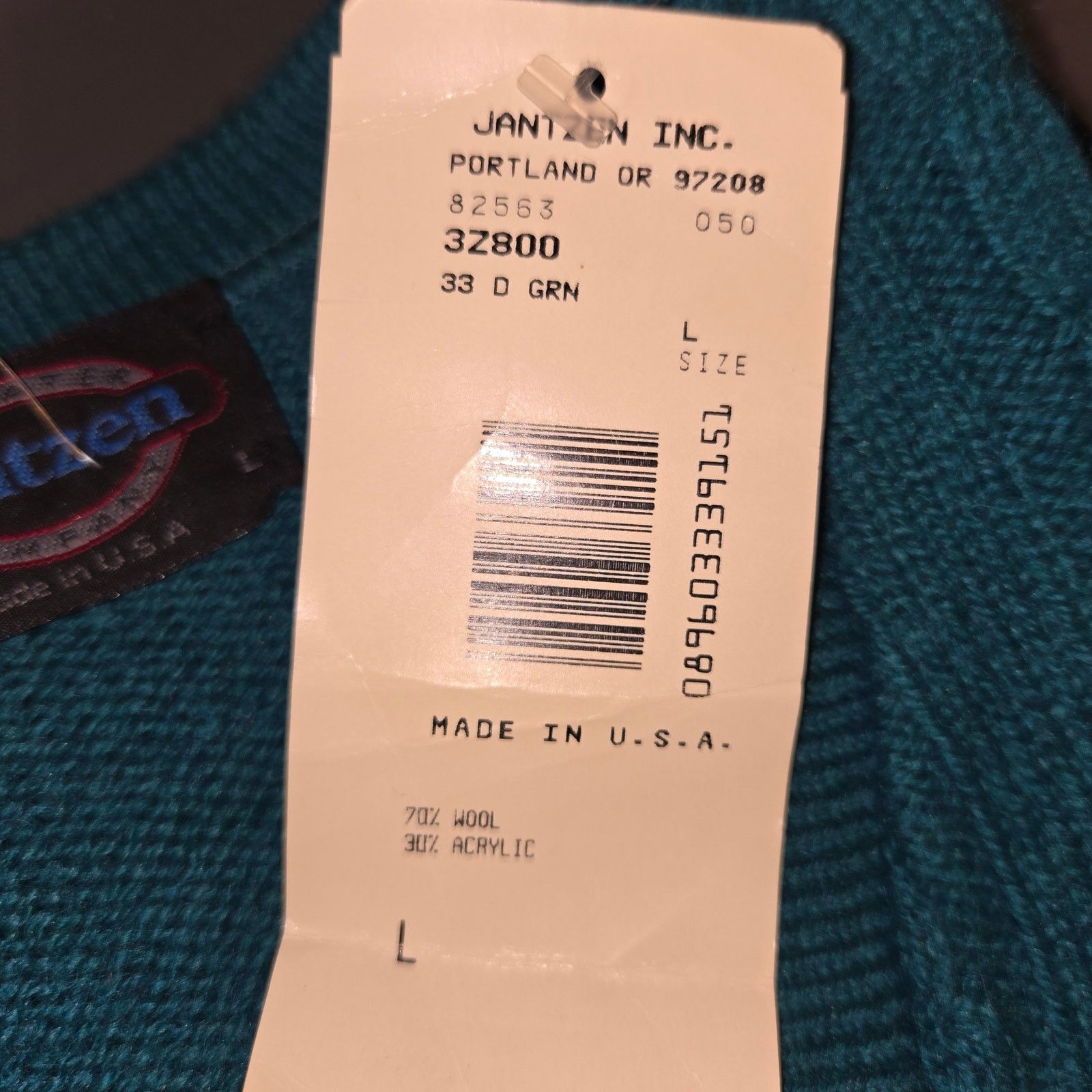 Jantzen Vintage Dead Stock Jantzen wool sweater vest Green sz L Size US L / EU 52-54 / 3 - 4 Thumbnail