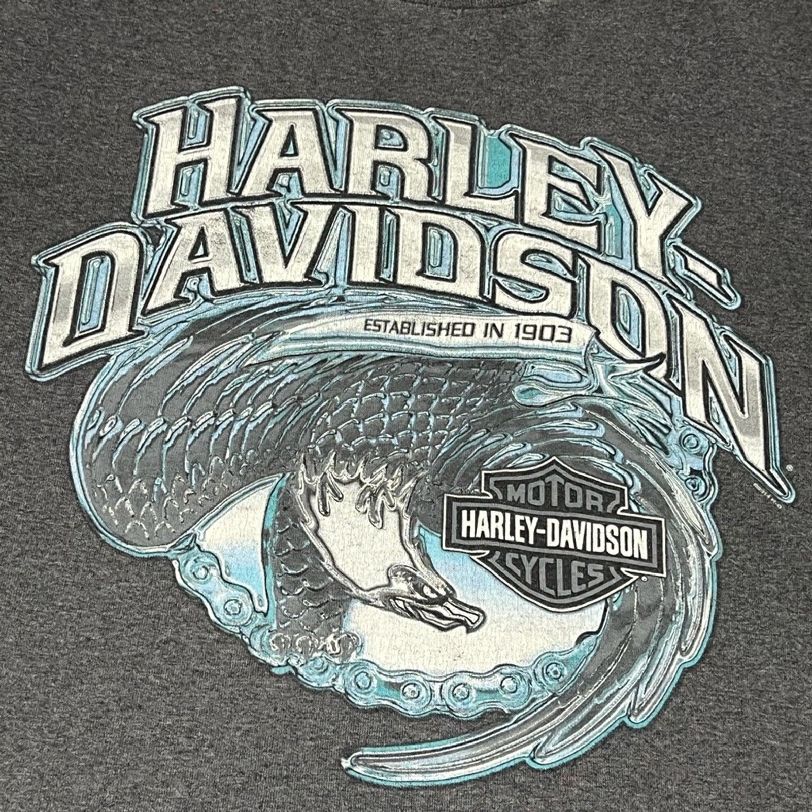 Harley Davidson Harley Davidson Chester’s FL Eagle Logo Shirt Mens XXL Gray Size US XXL / EU 58 / 5 - 2 Thumbnail