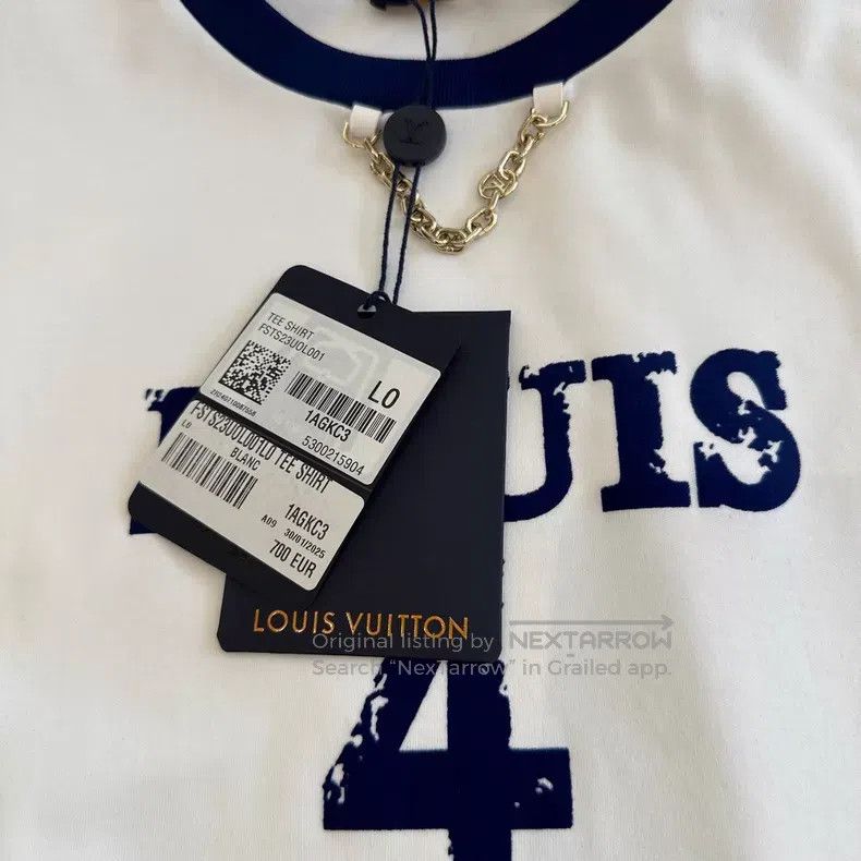 Louis Vuitton Louis Vuitton White chain flocked printed T-shirt Size US L / EU 52-54 / 3 - 6 Thumbnail