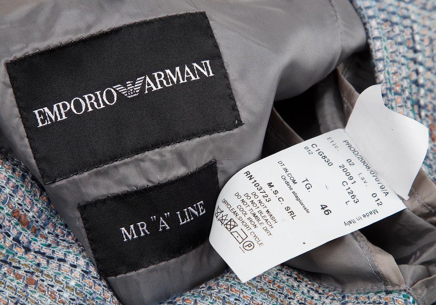 Emporio Armani Fancy T 2B Jacket in Light Blue Size 46 Size US S / EU 44-46 / 1 - 16 Thumbnail