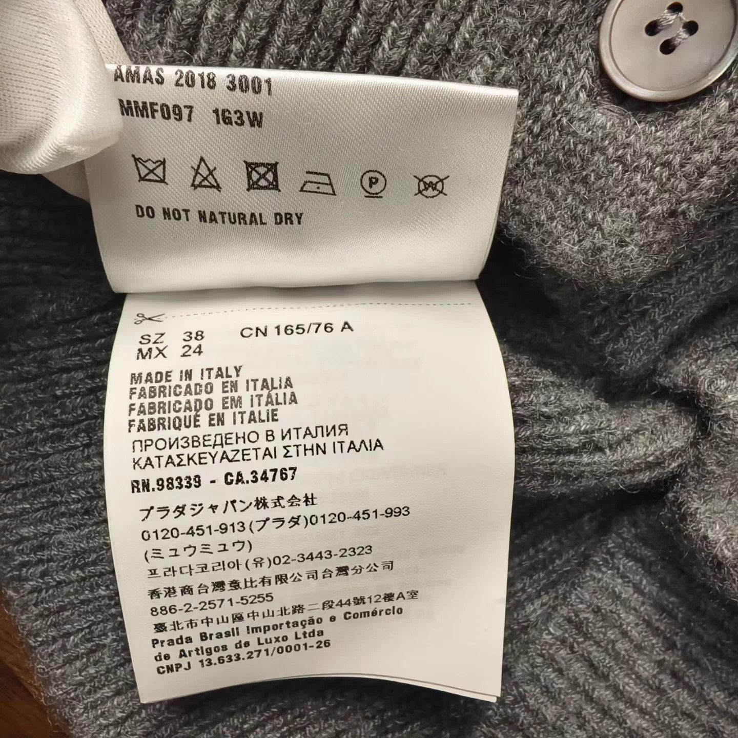 Miu Miu Miu Miu Gray Cashmere Short-Sleeve Cardigan Size S / US 4 / IT 40 - 4 Thumbnail