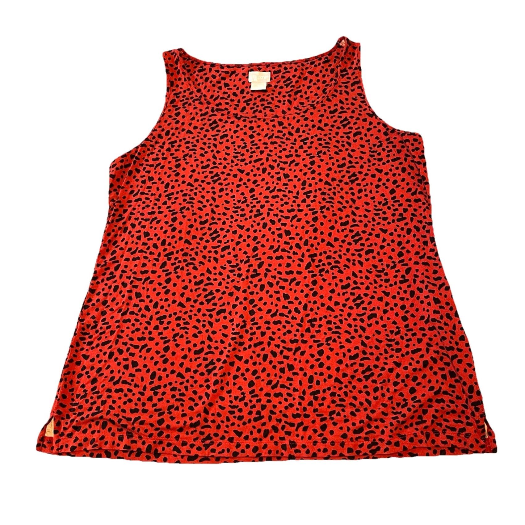 Vintage Chico's Top Women’s Sz 1/M Leopard Cheetah Print Tank red brick & Black Tank Women M Leopard Cheetah Print Tank Size M / US 6-8 / IT 42-44 - 5 Thumbnail
