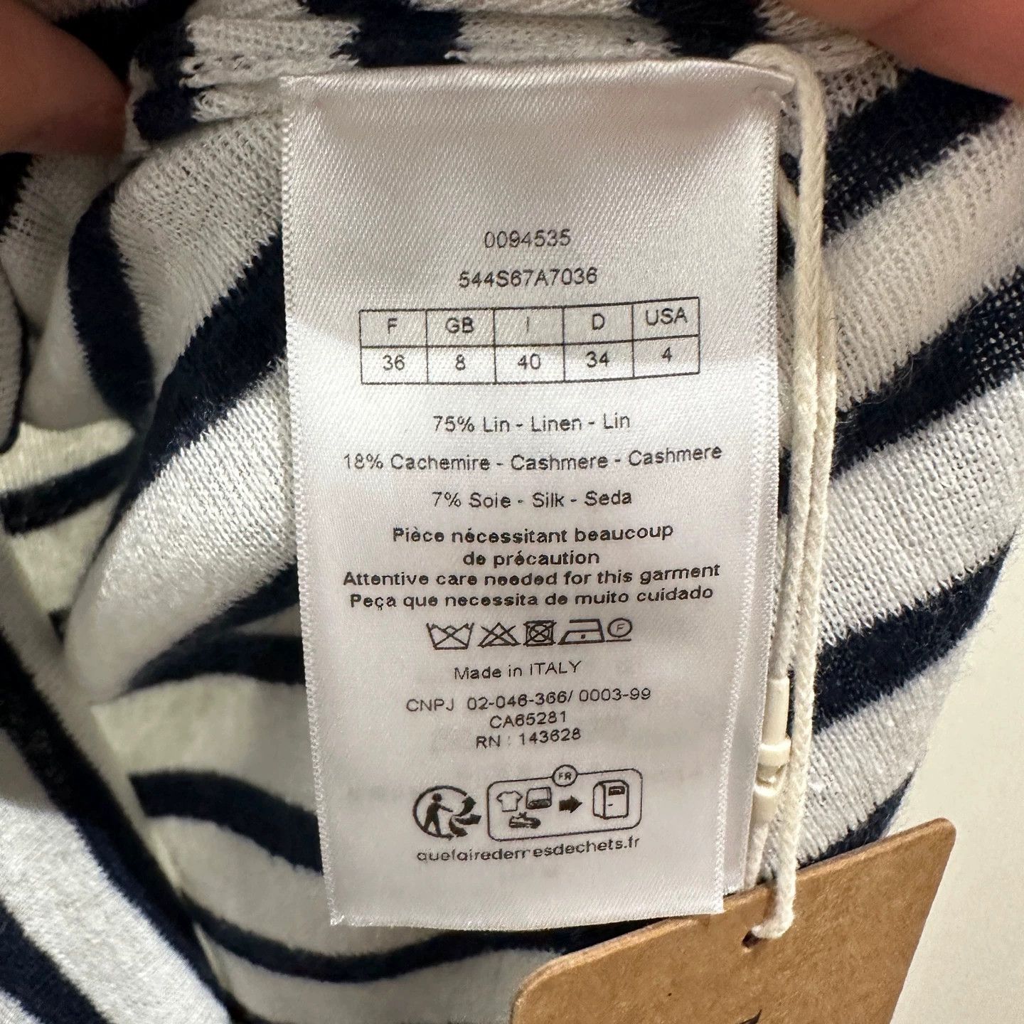 Christian Dior Monsieur Christian Dior 25 EA Striped Star Logo Linen LS 36 Size XS / US 0-2 / IT 36-38 - 3 Thumbnail