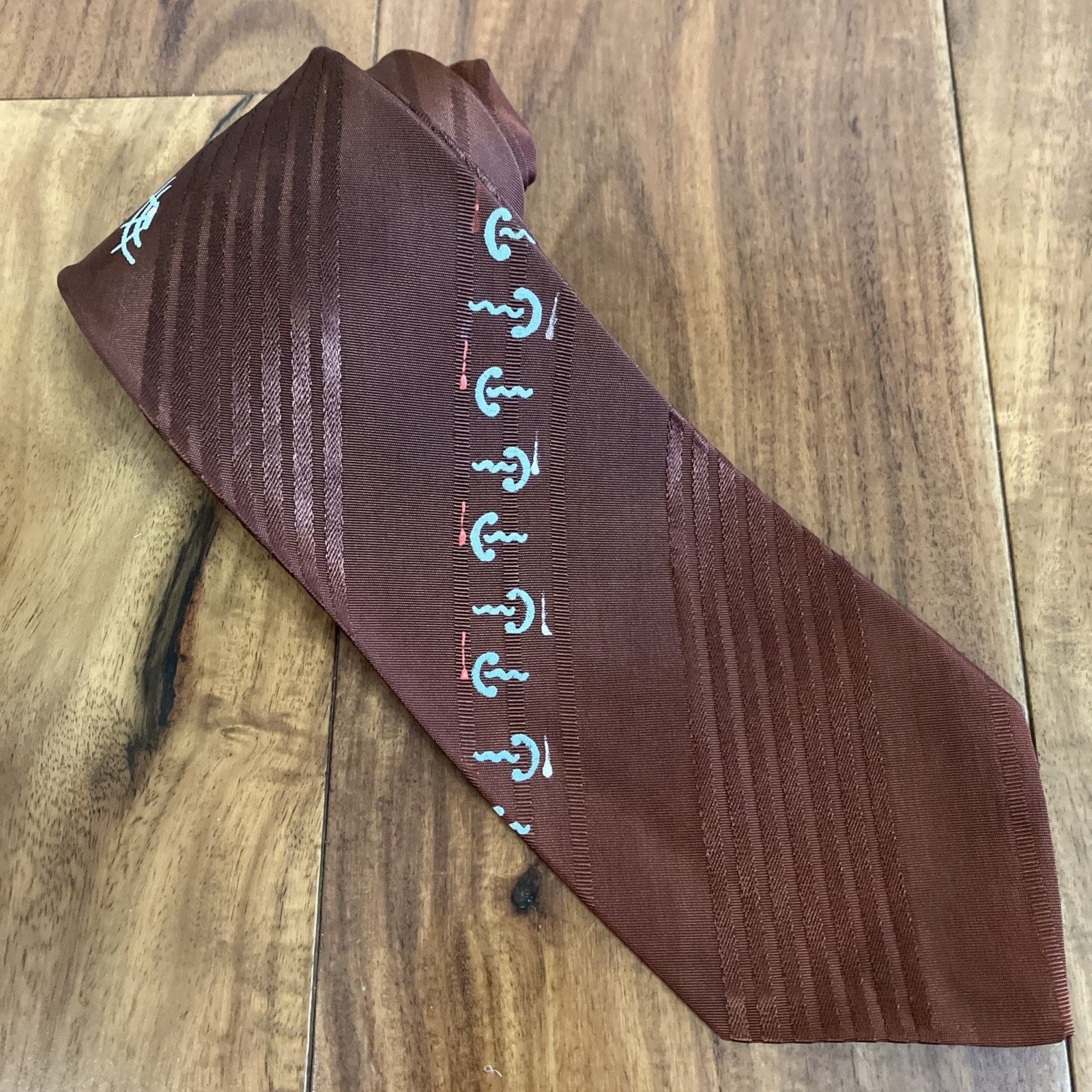 Handmade 1940s Necktie Halloween Hand Painted Spider Web RARE Bronze Size ONE SIZE - 2 Thumbnail