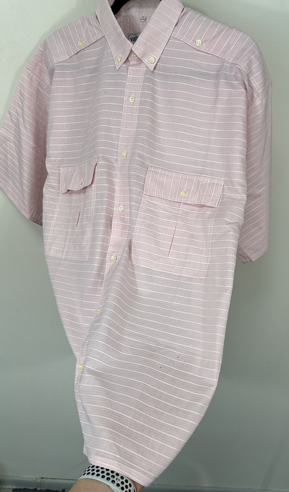 Valentino Vintage Valentino Striped Pink Pockets Luxury Shirt Size US M / EU 48-50 / 2 - 9 Thumbnail