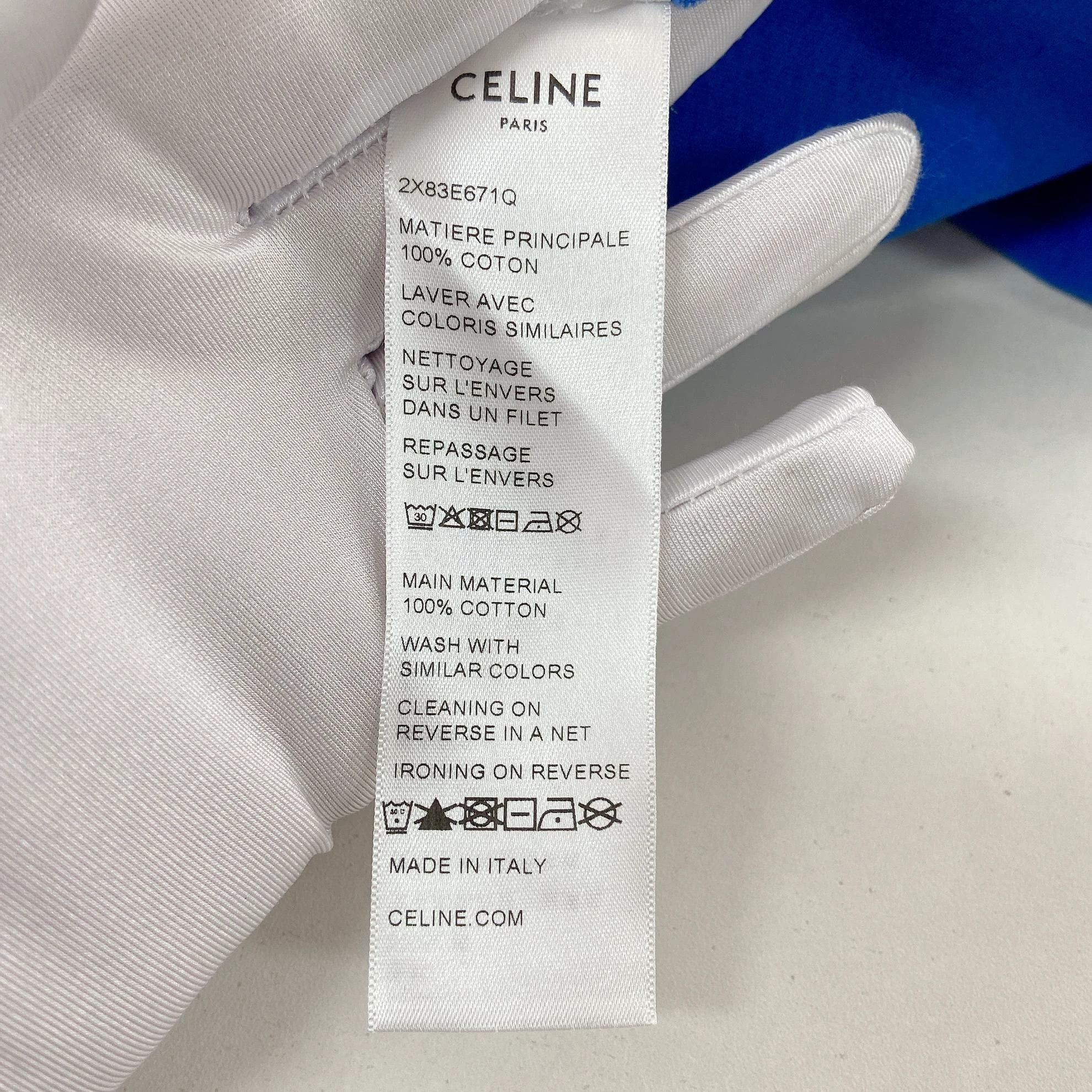 Celine Celine Logo Blue T-Shirt L Size L / US 10 / IT 46 - 8 Thumbnail