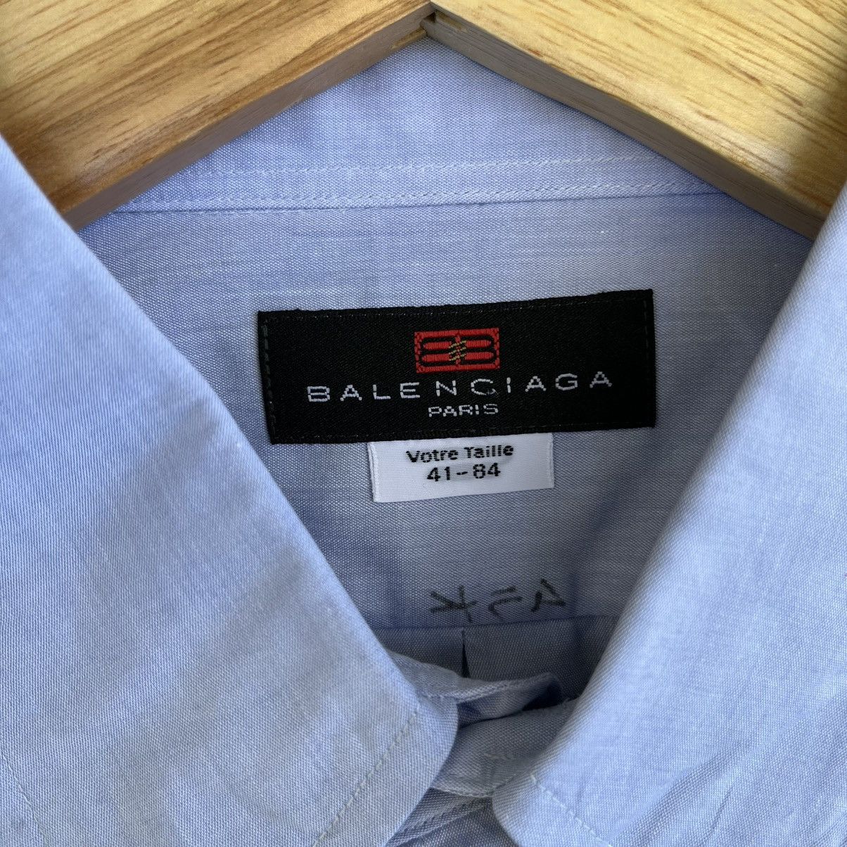 Balenciaga Vintage Balenciaga Paris Button Up Shirt Baby Blue Size US M / EU 48-50 / 2 - 5 Thumbnail