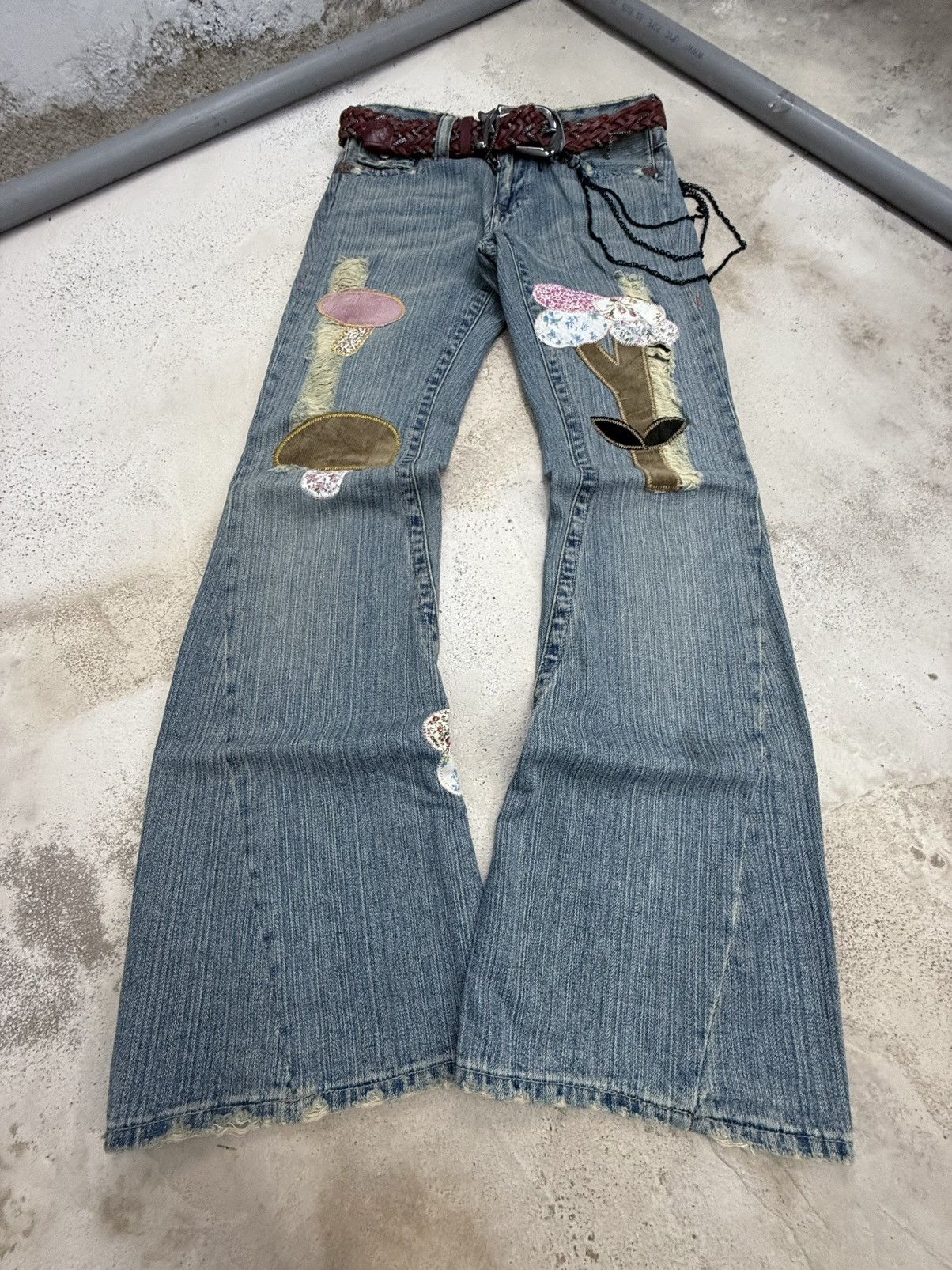 True Religion Ashbury Hippies Patchwork Flared Jeans