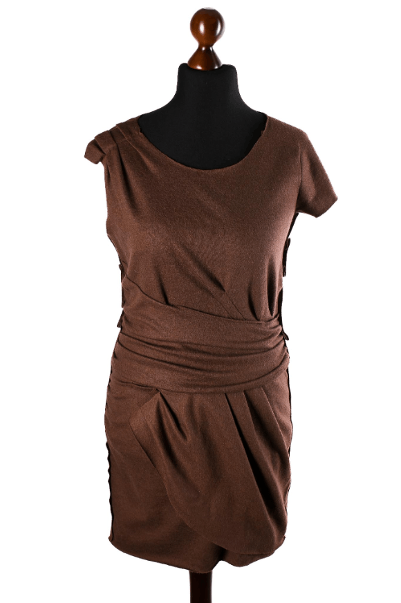 Alexander McQueen Women's Alexander McQueen Brown Cotton Dress Size M Size M / US 6-8 / IT 42-44 - 1 Thumbnail