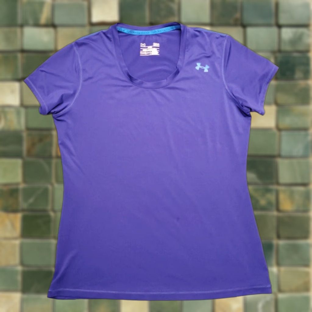 Under Armour Under Armour shirt Womens L Purple Fitted Short Sleeve Performance Pullover Size L / US 10 / IT 46 - 1 Thumbnail