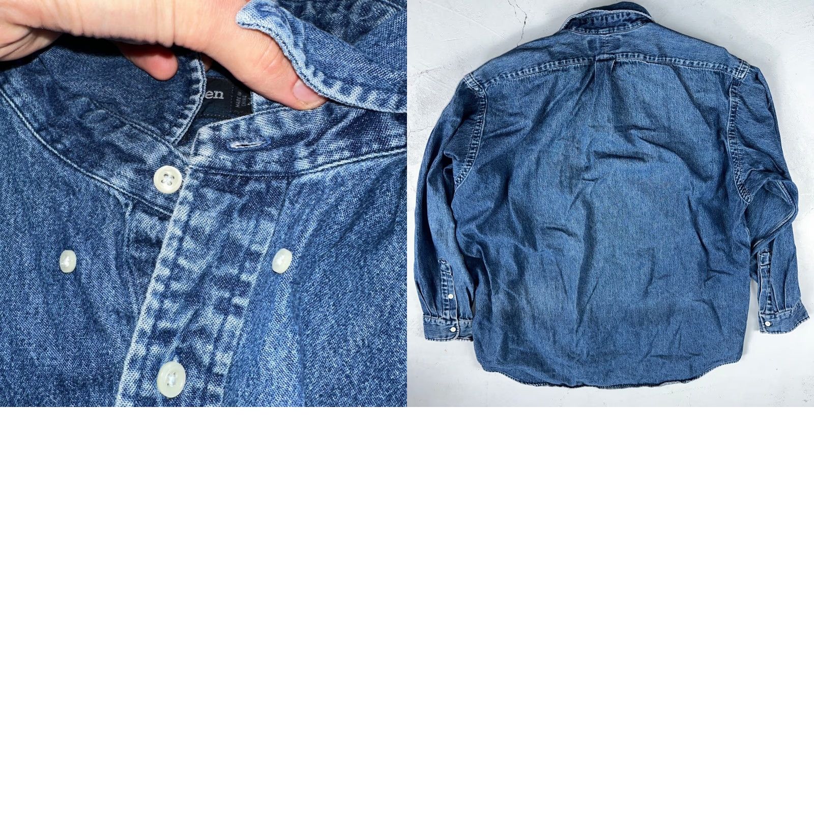 Polo Ralph Lauren VINTAGE Polo Ralph Lauren Shirt Denim Blaire Button Front Oxford XL Men Blue 90s Size US XL / EU 56 / 4 - 8 Thumbnail