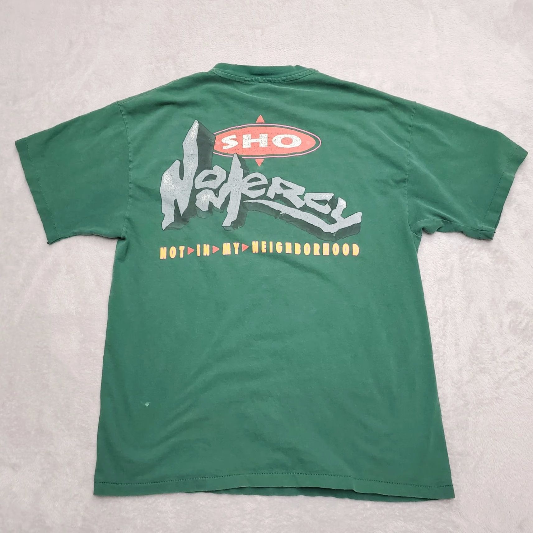 Vintage VINTAGE Sho No Mercy Shirt Men S Green Short Sleeve Crew Neck TEE USA Graphic Print Casual Shirt Size US S / EU 44-46 / 1 - 7 Thumbnail
