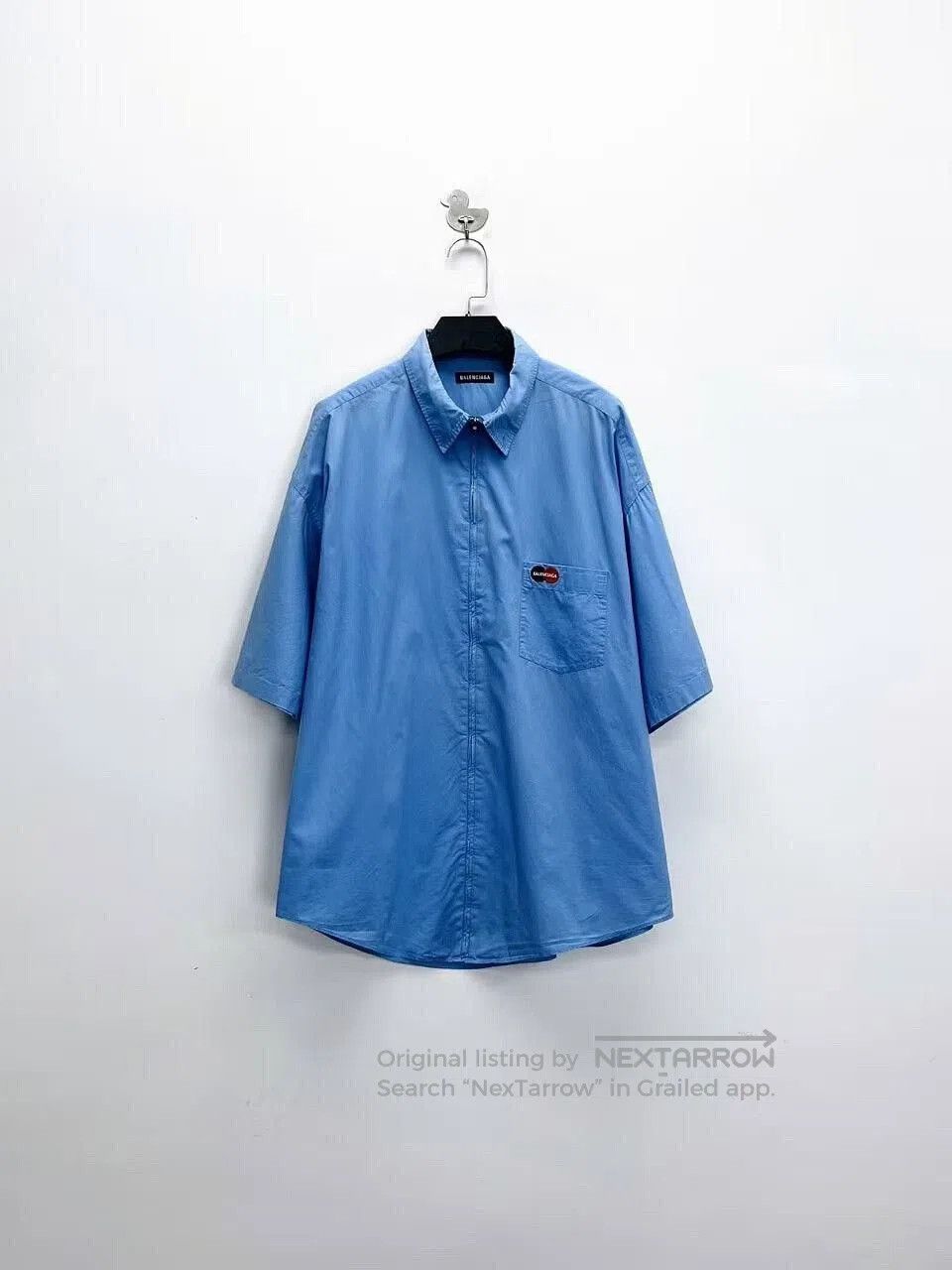 Balenciaga balenciaga blue pocket logo short sleeve shirt. Size US L / EU 52-54 / 3 - 1 Thumbnail