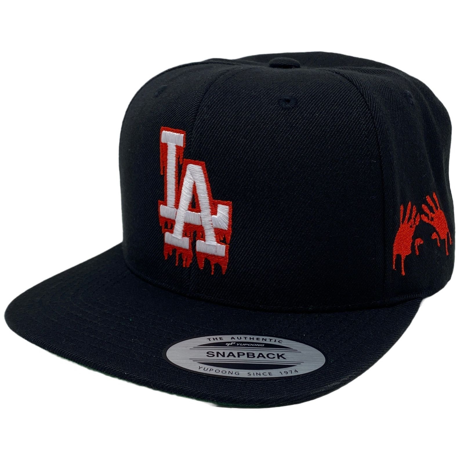 Other Los Angeles LA Drip (White/Red) Bloody Hands Snapback Hat Size ONE SIZE - 3 Thumbnail