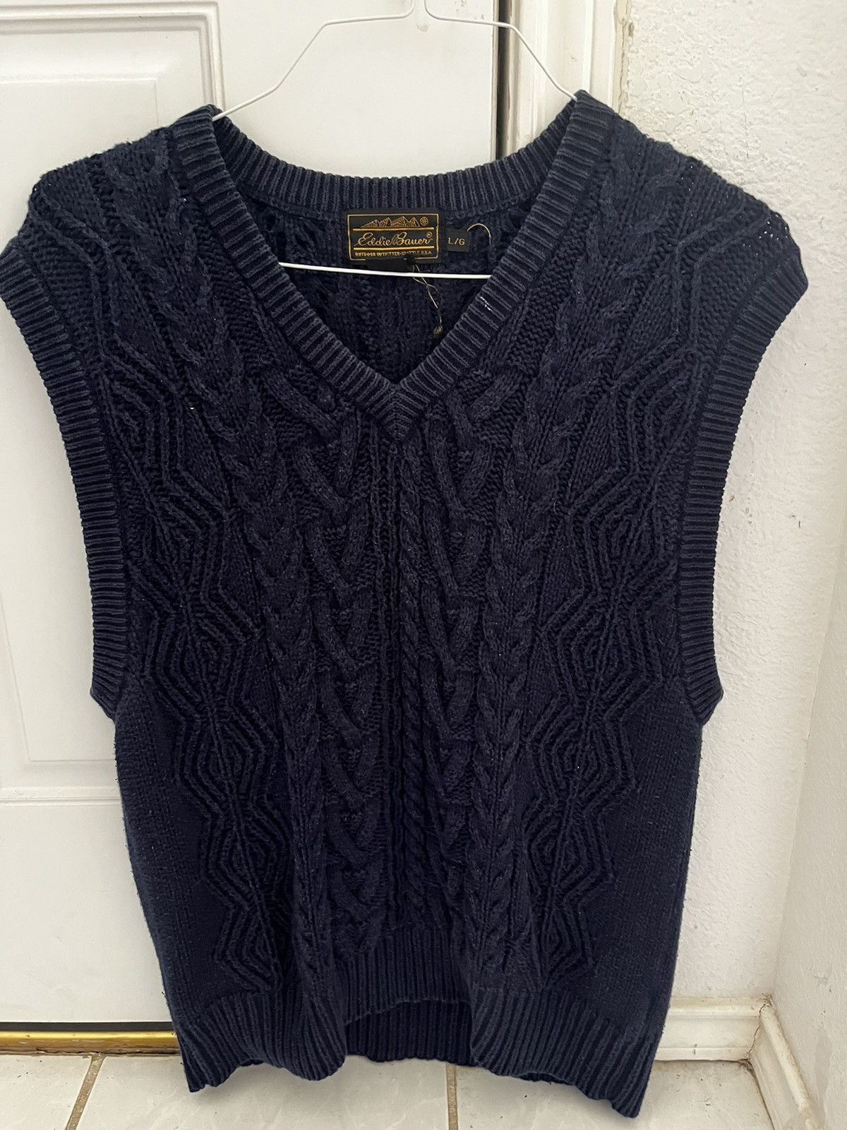 Eddie Bauer × Homespun Knitwear × Vintage Blue Eddie Bauer sweater vest Size US L / EU 52-54 / 3 - 1 Thumbnail