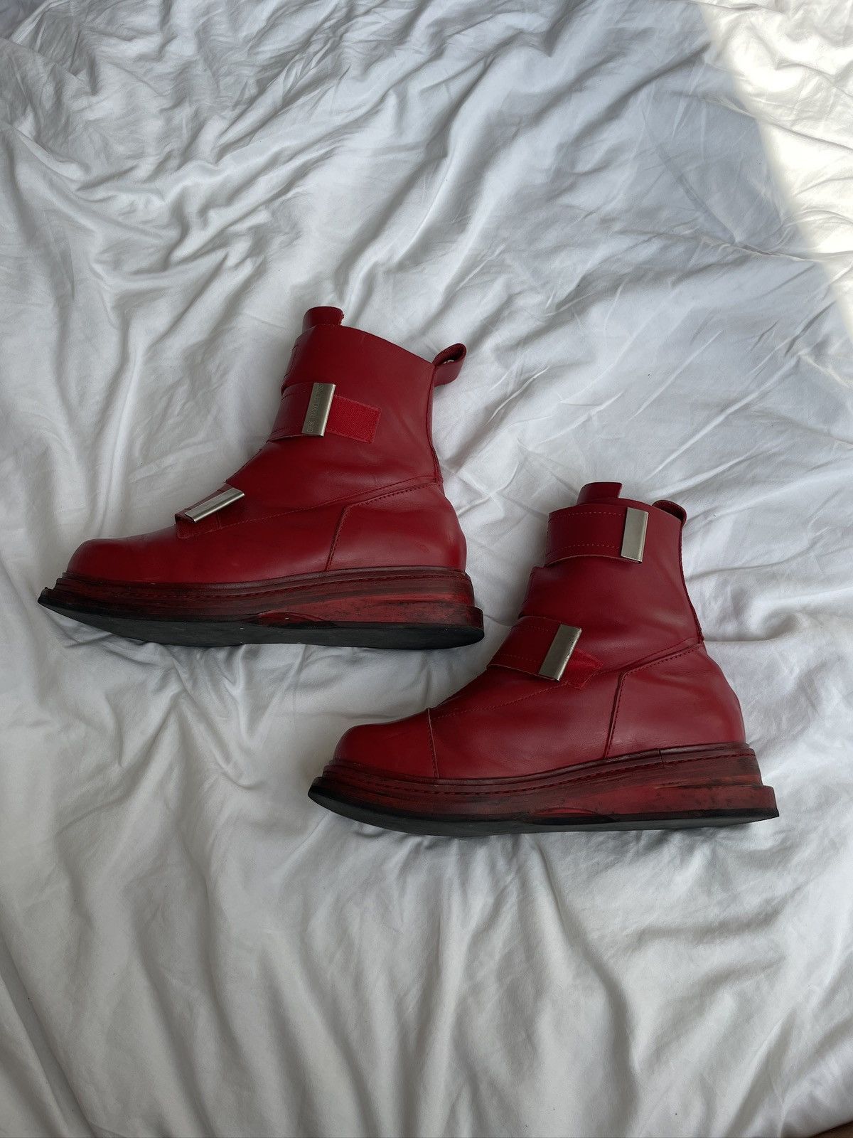 Dirk Bikkembergs Dirk Bikkembergs AW96 4 Velcro Straps Leather Boots Size US 10 / EU 43 - 5 Thumbnail