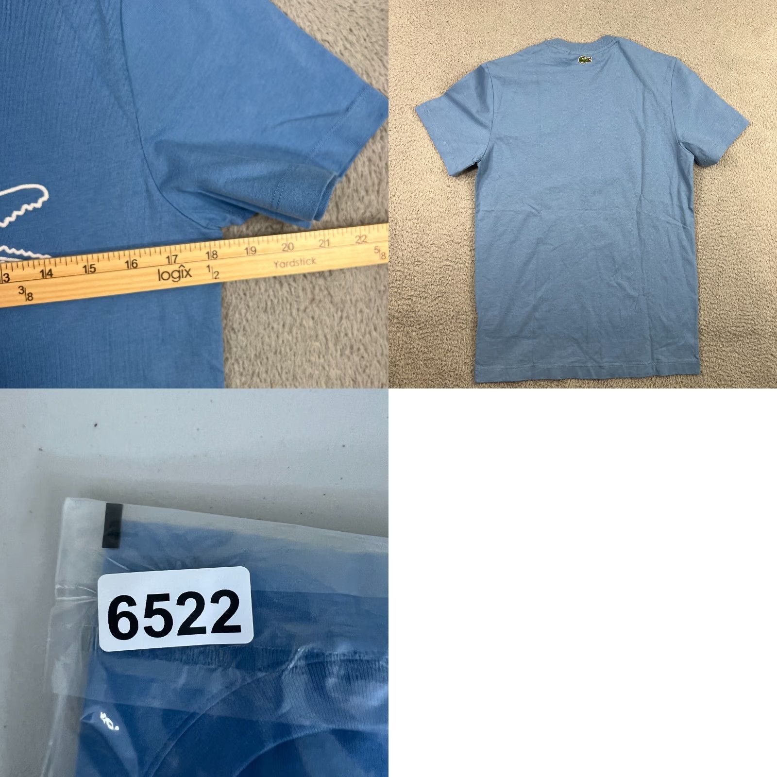Lacoste LACOSTE Shirt Mens Small Blue Cotton Short Sleeve Crew Neck TH0051 Regular Fit Size US S / EU 44-46 / 1 - 8 Thumbnail