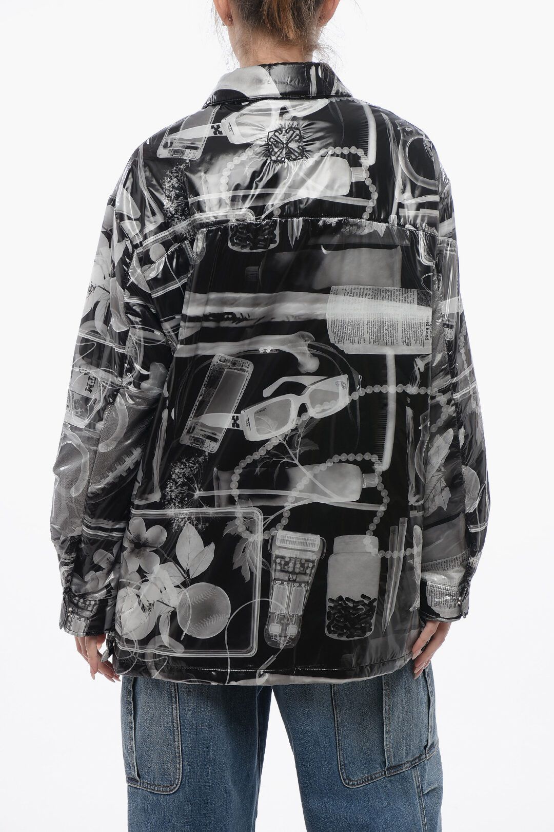Off-White og1mm1125 Printed Nylon Xray Padded Windbreaker Jacket Size S / US 4 / IT 40 - 2 Thumbnail