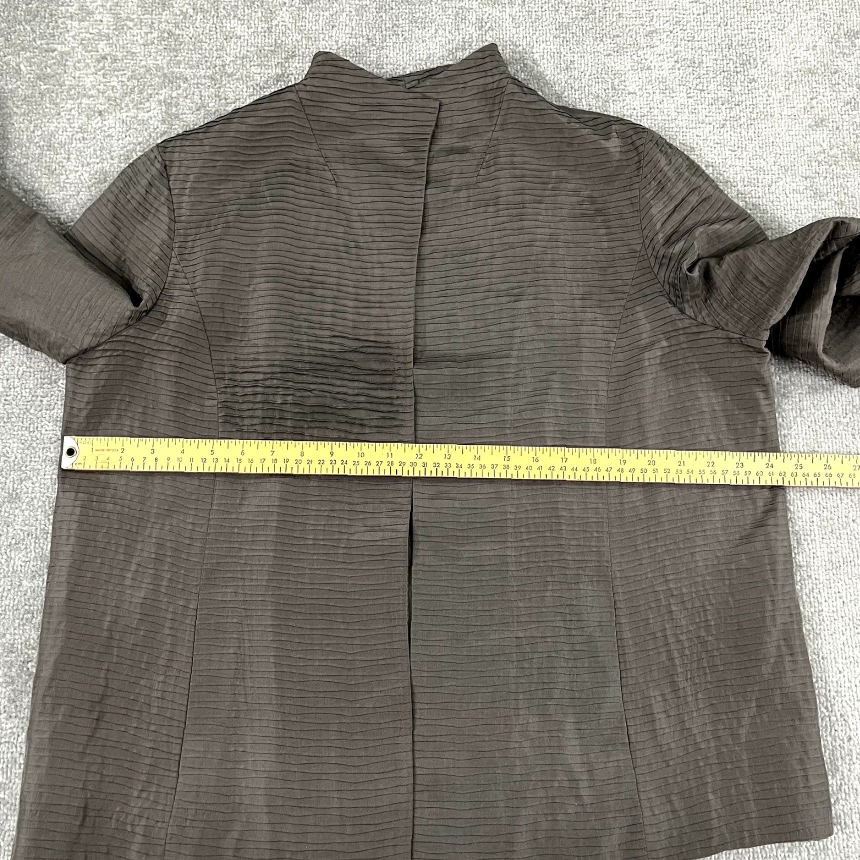 Eileen Fisher EILEEN FISHER Blazer Womens XL Brown Silk Open Front Pockets Casual Long Sleeve Classic Size XL / US 12-14 / IT 48-50 - 4 Thumbnail