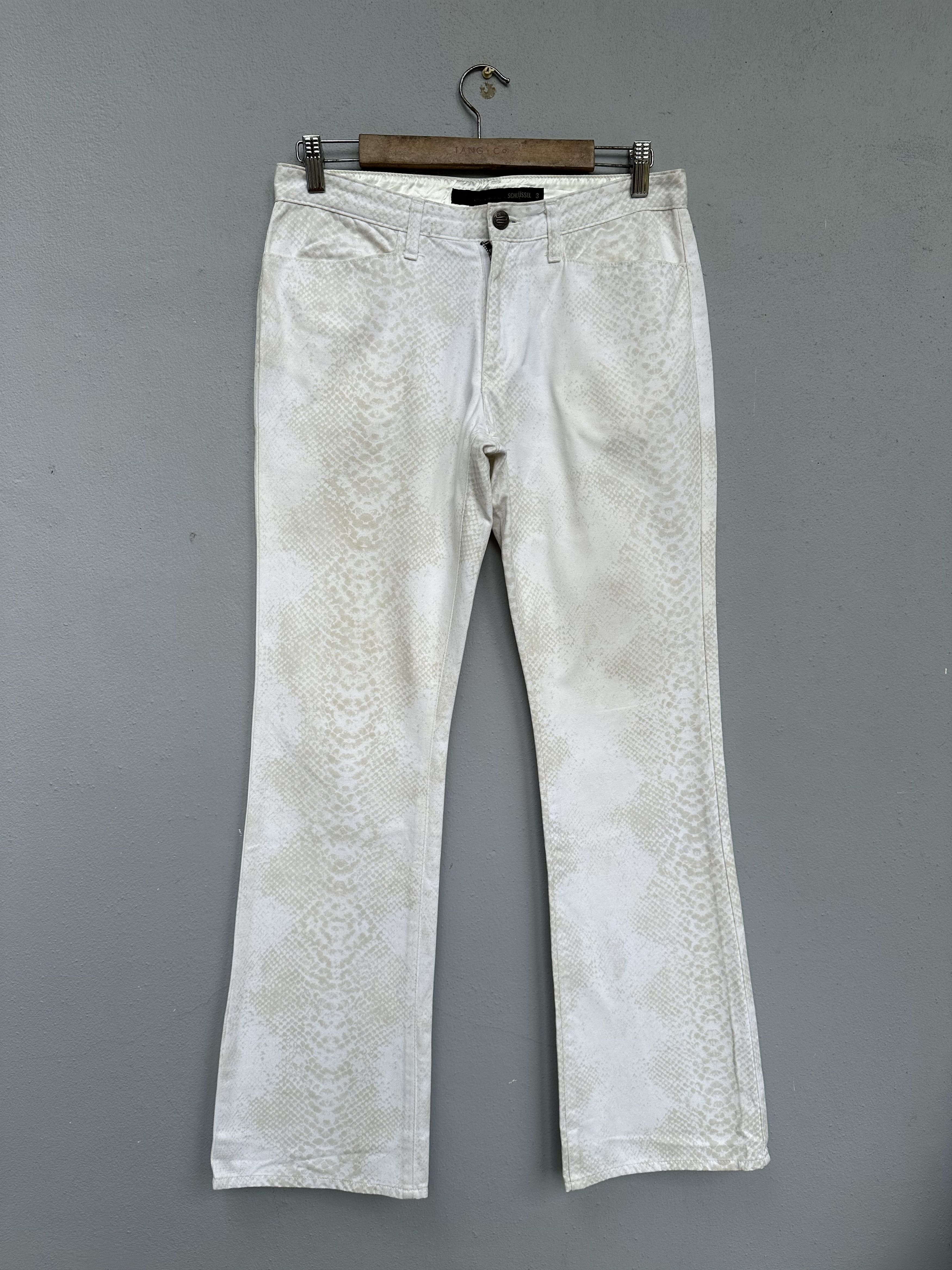 Hysteric Glamour Japanese Brand Schlussel White Scale Flare Denim Pant Size US 32 / EU 48 - 4 Thumbnail