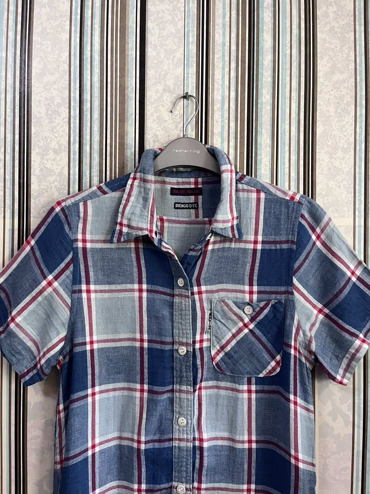 Blue Blue Japan 1990s Sashiko plaid button up #F3 Size S / US 4 / IT 40 - 5 Thumbnail