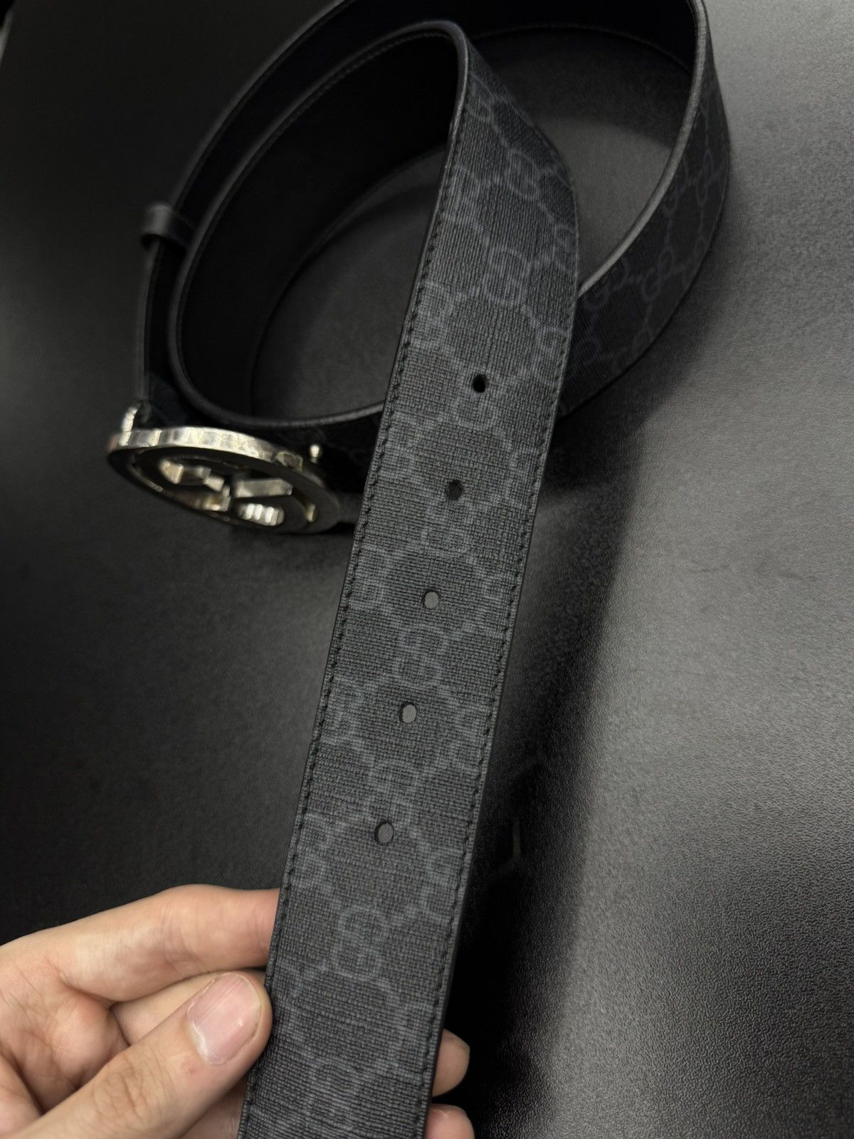 Gucci Gucci Black Monogram Belt Size 95/38 🧼 Size 38 - 8 Thumbnail
