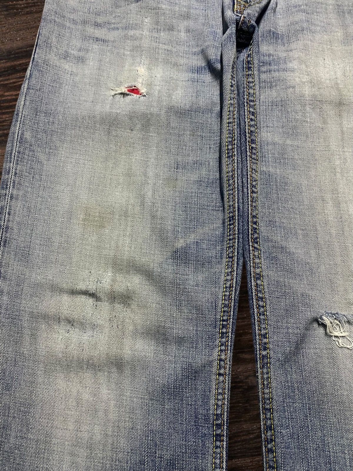 Junya Watanabe Vintage Edwin EG 503 Light Wash Distressed Baggy Jeans Size US 32 / EU 48 - 7 Thumbnail