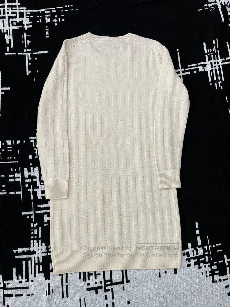 Hermes Hermes White Printed Wool Knit Dress with Subtle Pattern Size XXS / US 00 / IT 34 - 3 Thumbnail