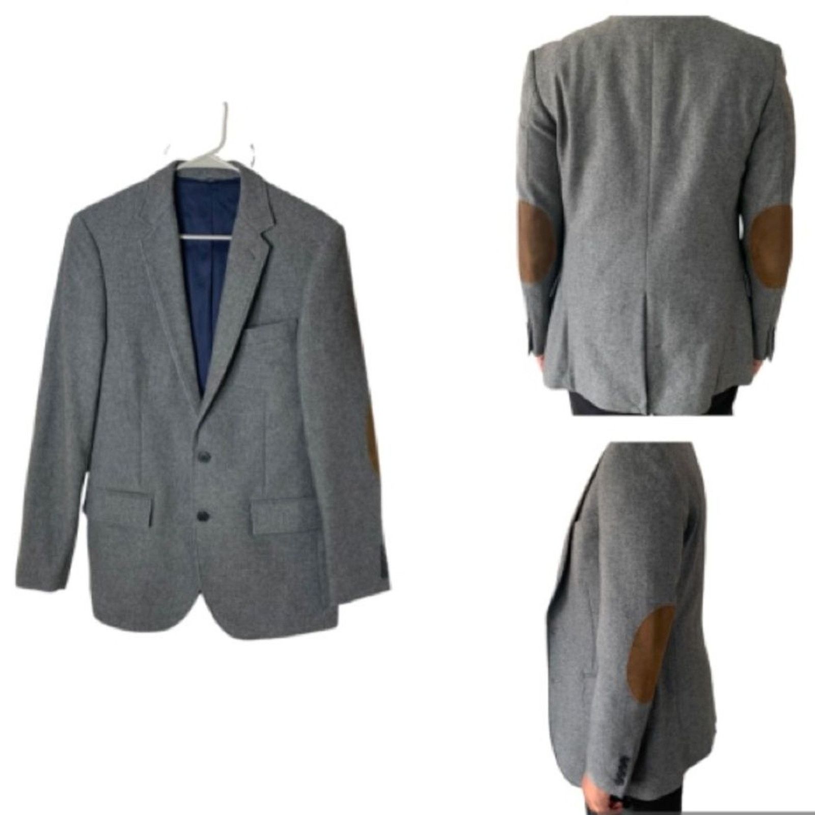 J.Crew J Crew Wool Blend Suede Elbow Patch Sports Jacket Blazer Men Size 36R - 3 Thumbnail