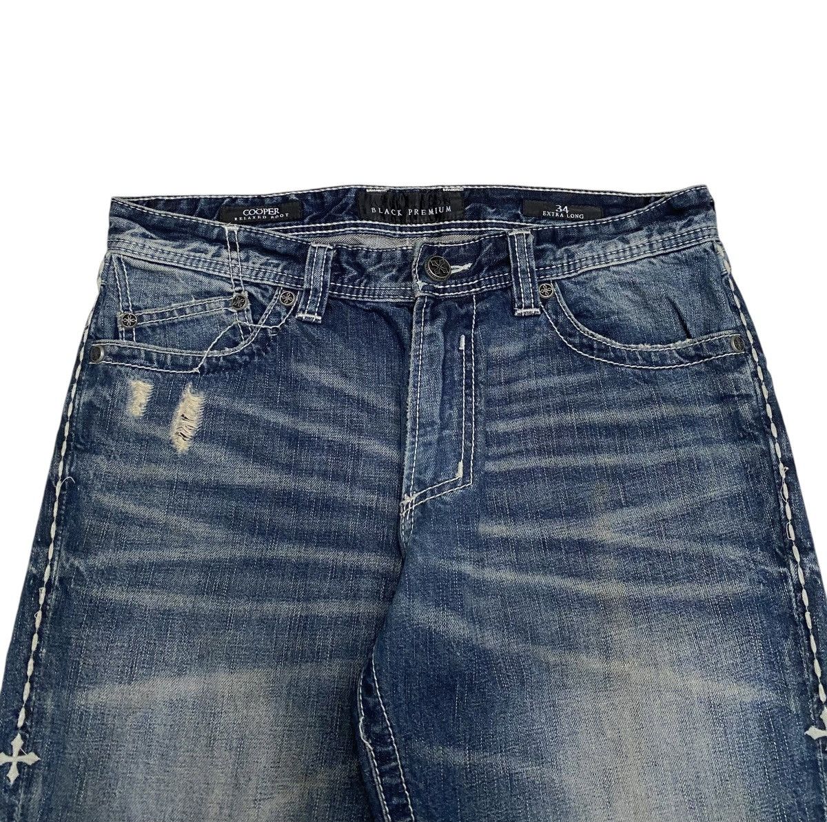 Affliction × If Six Was Nine Rare Vintage Afeliction Black Preminum Flared Jeans 2000s Size US 34 / EU 50 - 3 Thumbnail