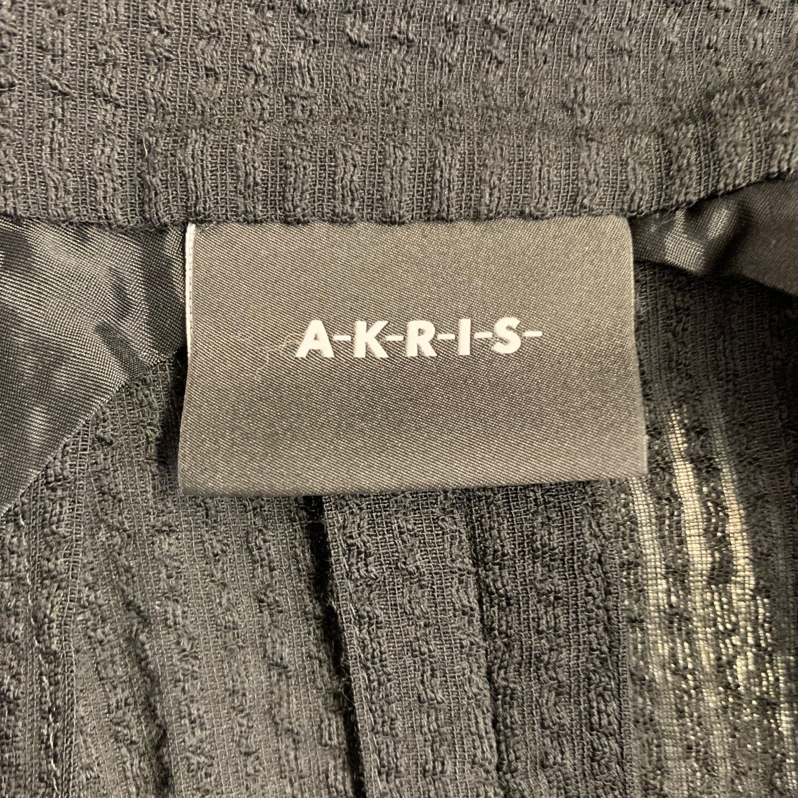 Akris AKRIS 10 Black Wool Silk Blend Textured Stripe Jacket Blazer Size L / US 10 / IT 46 - 6 Thumbnail