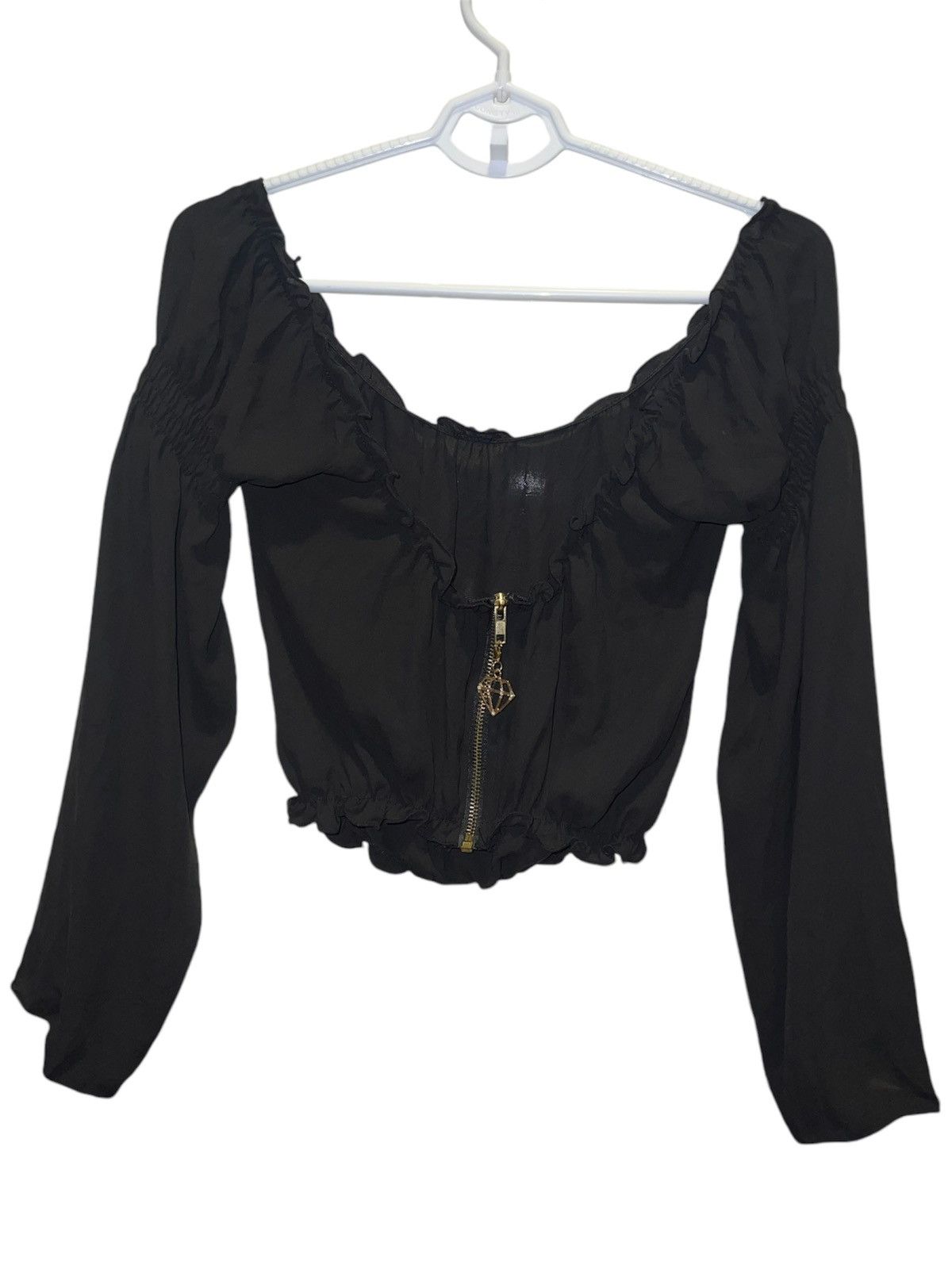 Japanese Brand D.i.a gyaru ruffle cropped blouse 🖤 Size ONE SIZE - 11 Thumbnail
