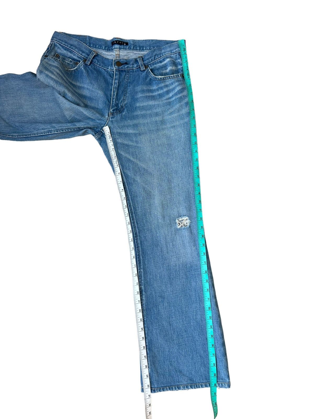 Theory Vintage Theory Distress Denim Boot Cut Jeans Size US 32 / EU 48 - 5 Thumbnail