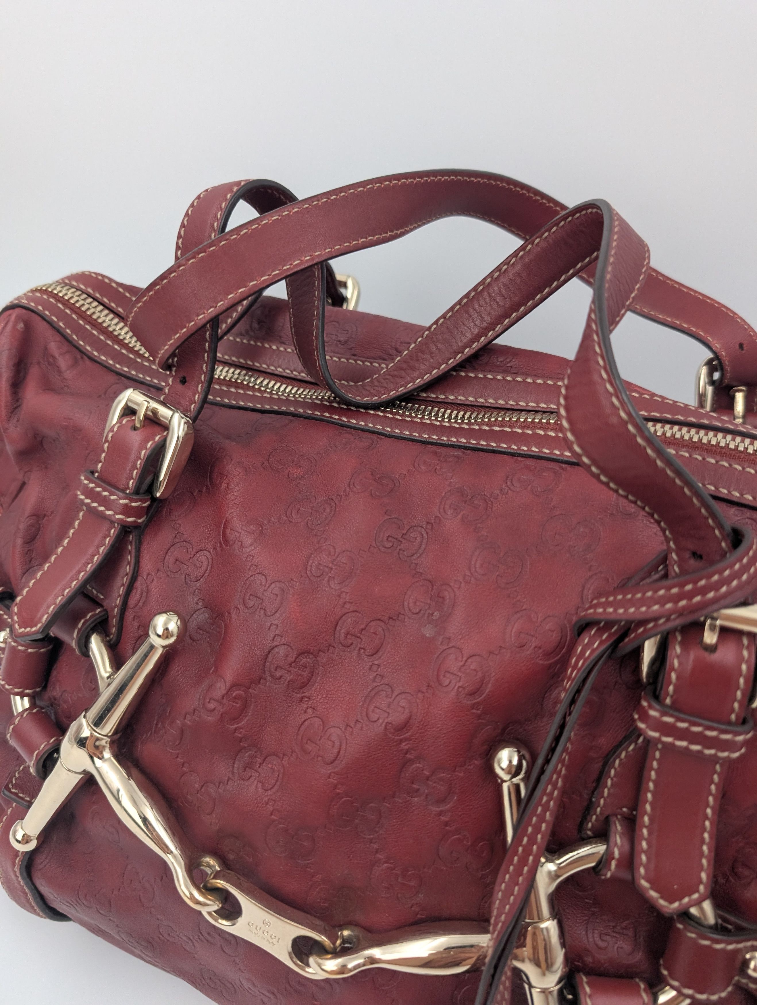 Gucci Gucci Burgundy Guccissima 85th Anniversary Boston Bag Size ONE SIZE - 4 Thumbnail