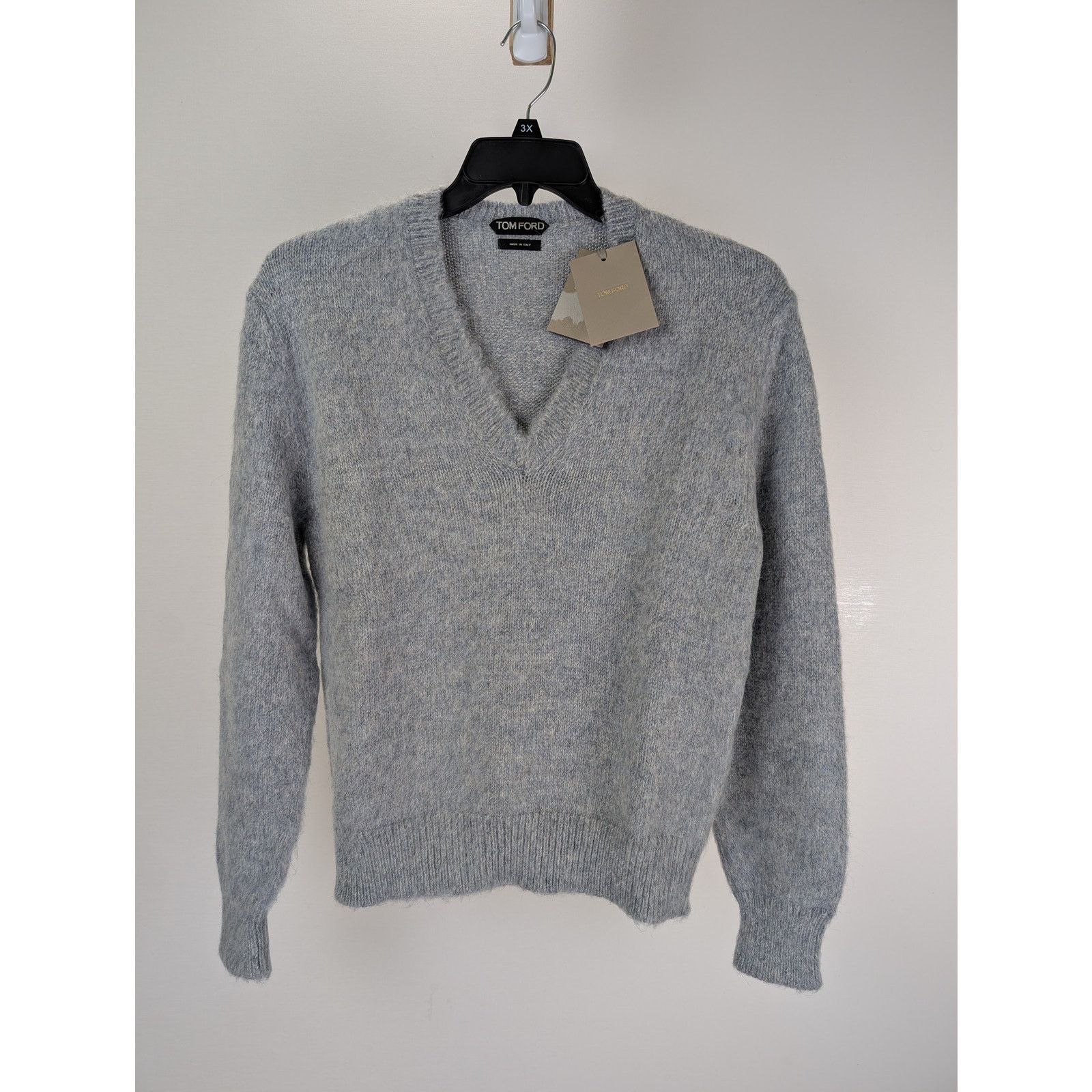Tom Ford o1rshd1 V-Neck Sweatshirt Sweater in Grey Size US M / EU 48-50 / 2 - 1 Thumbnail