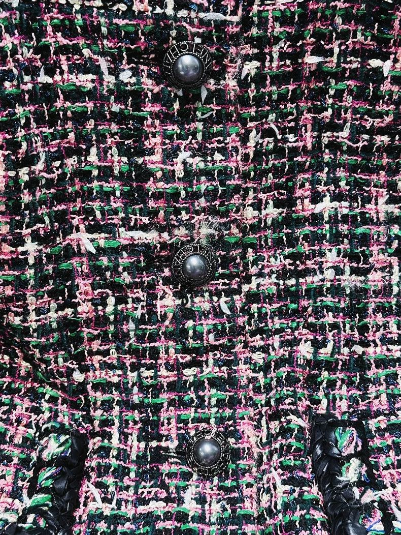 Chanel Chanel 19 spring and summer classic tweed pink purple gree Size XS / US 0-2 / IT 36-38 - 3 Thumbnail