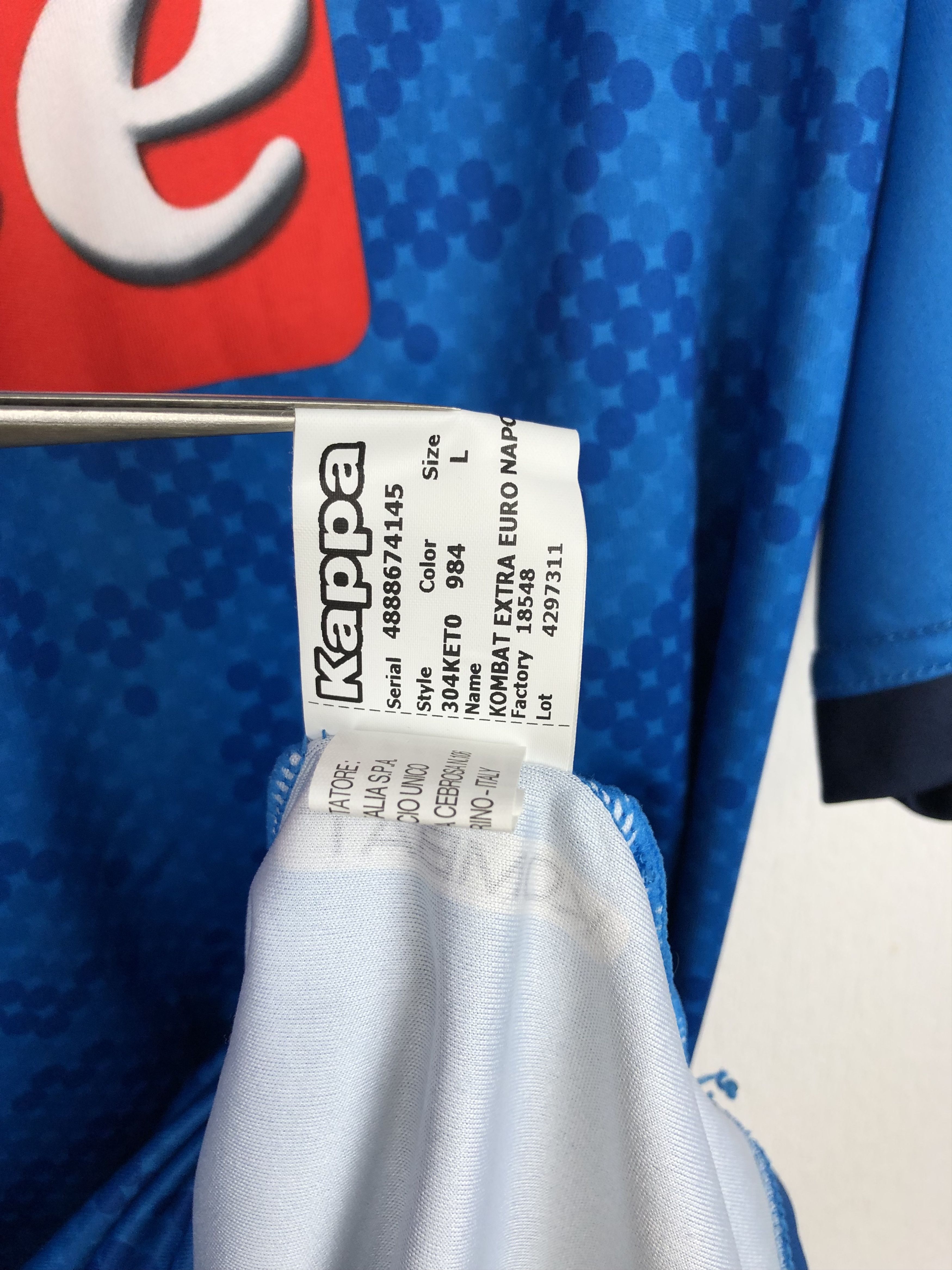 Kappa Napoli Shirt football shirt 2019 Soccer Kappa Mens Jersey Size US L / EU 52-54 / 3 - 10 Thumbnail