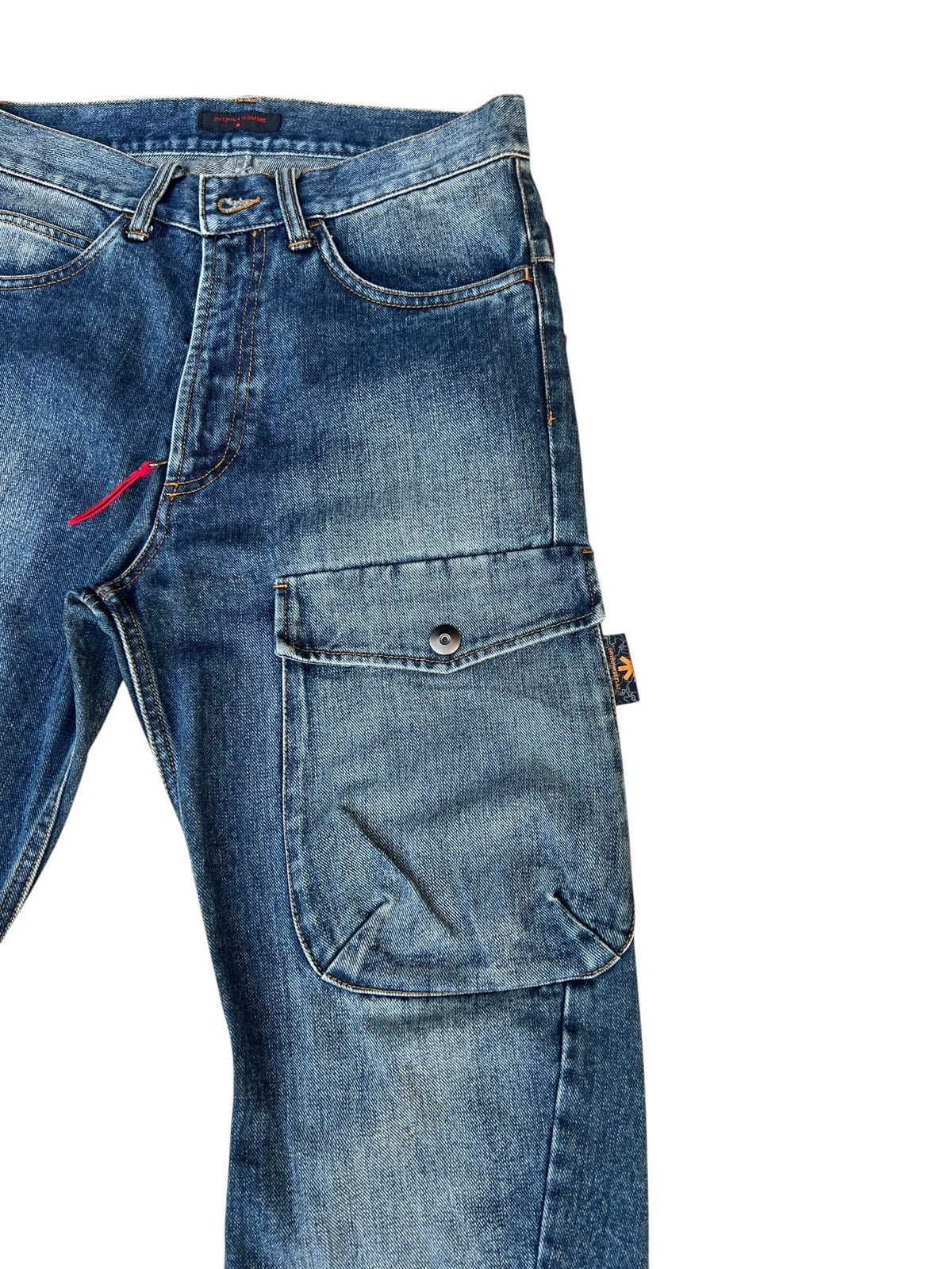 291295=Homme 291295 HOMME Cargo Denim Flare Jeans Size US 30 / EU 46 - 10 Thumbnail