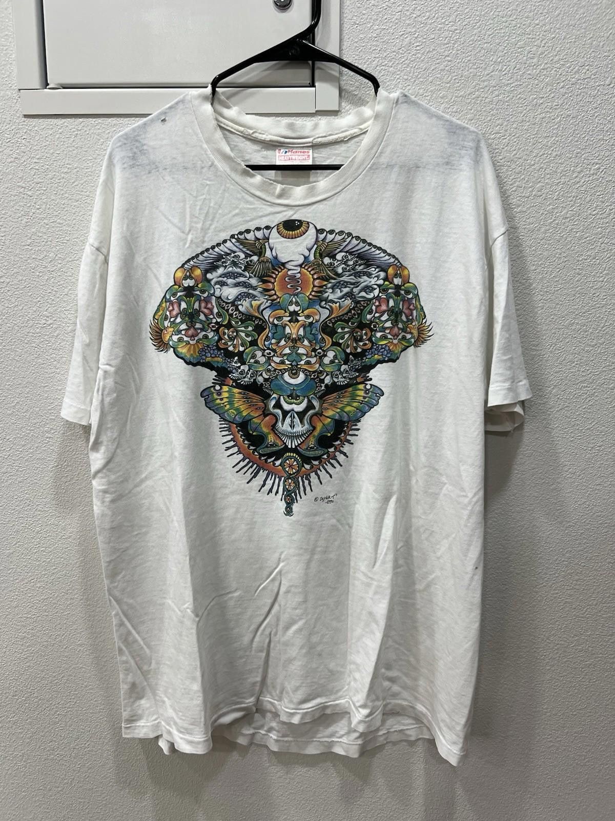 Hanes 80s/90s Jester Psychedelic Tee Size US XL / EU 56 / 4 - 1 Thumbnail